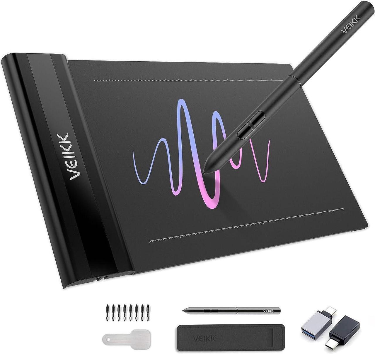 Main image of Drawing Tablet,VEIKK S640 Digital Graphics Tablet, 6x4 Inch Ultra-Thin Portable OSU! Tablet, Battery-Free Stylus for OSU! Game and Teaching Online Classes,Support Windows Mac Linux Chrome Android OS