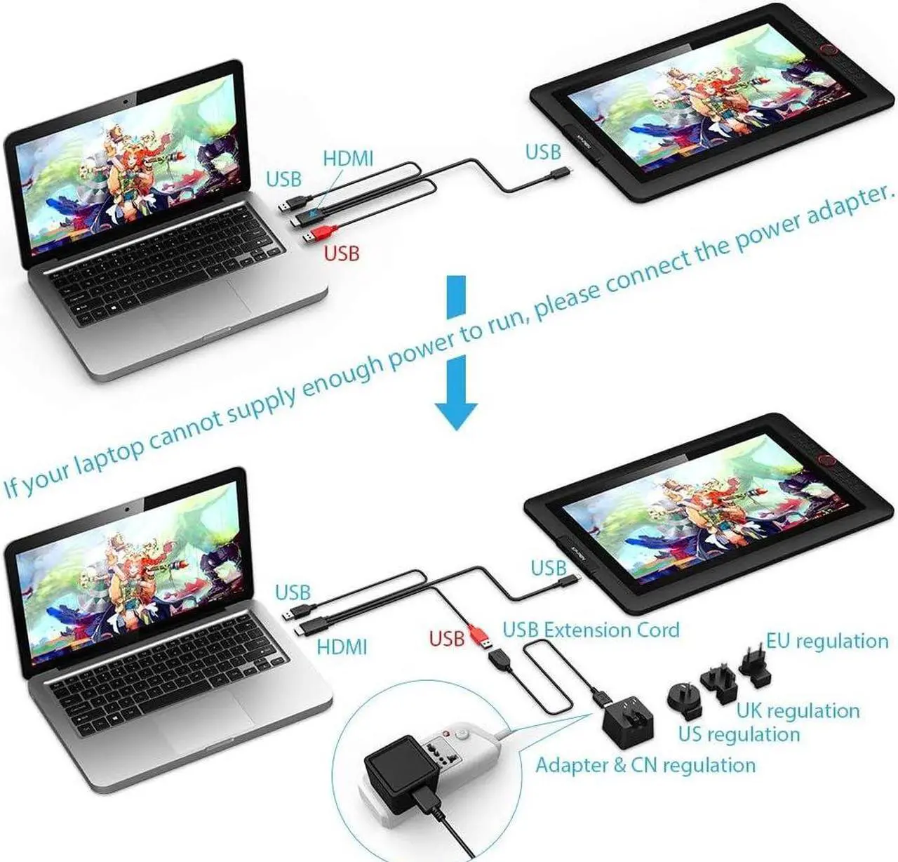 Alt view image 6 of 7 - 15.6 Inch Drawing Tablet with Screen Artist 15.6 Pro Tilt Support Graphics Drawing Tablet Pen Display Full-Laminated Red Dial (120% sRGB) 8192 Levels Pressure Sensitive & 8 Shortcut Keys