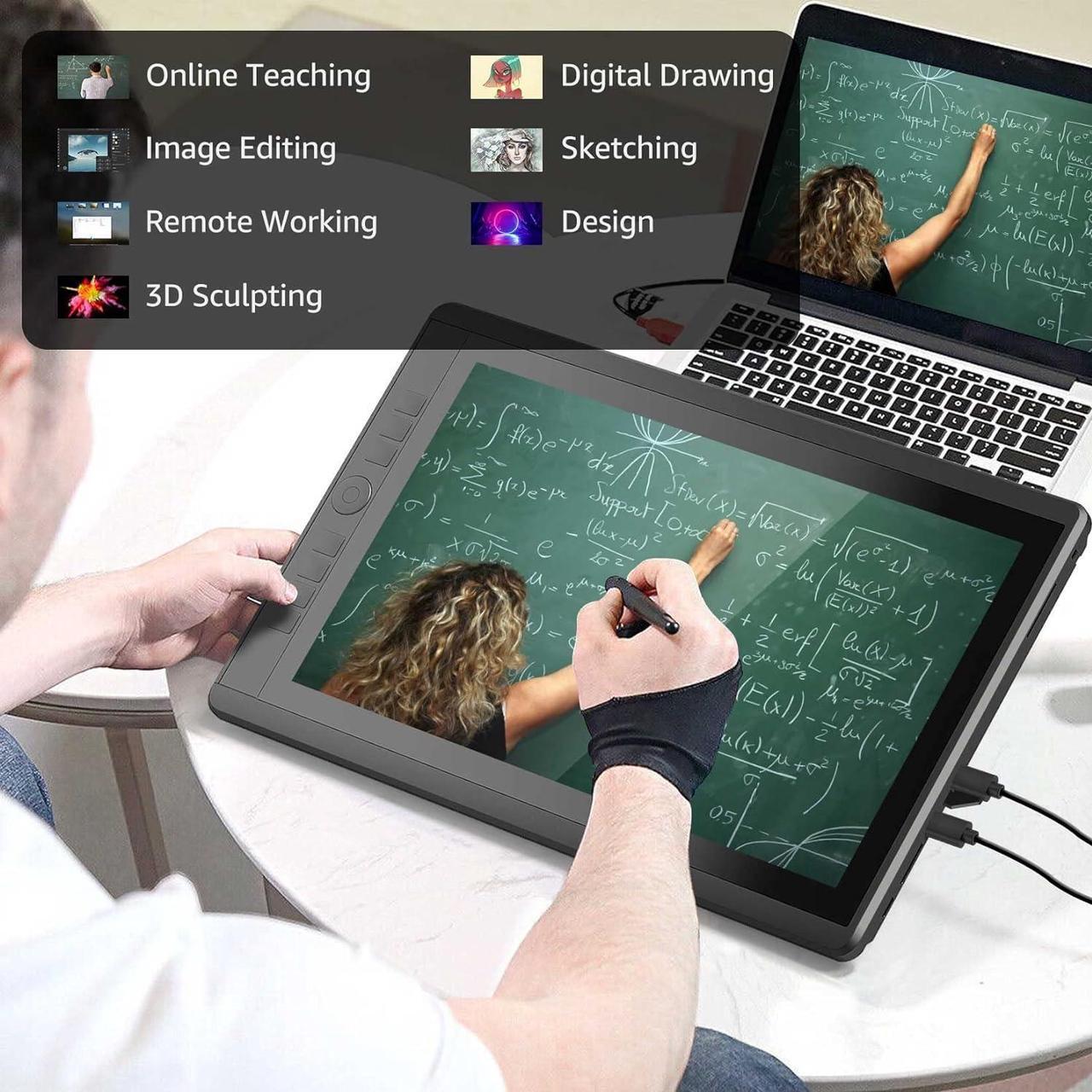 Alt view image 7 of 7 - Drawing Tablet with Screen, 15.6'' XOPPOX Graphics Drawing Monitor Pen Display with 1080P Full Laminated Screen,Tilt 8192 Levels Battery-Free Stylus,Adjustable Stand,Compatible for Window/Mac