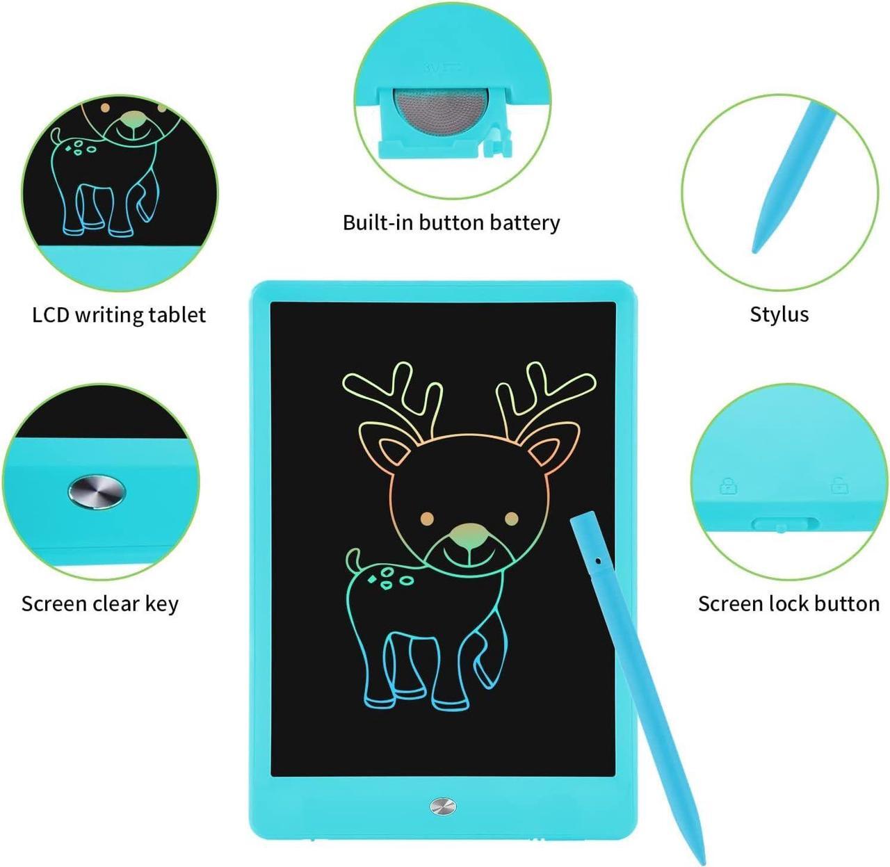 Alt view image 3 of 7 - LCD Writing Tablet for Kids, 2 Pack Doodle Board Electronic Drawing Tablet 10 Inch Drawing Pad, Learning Toys Christmas Birthday Gifts for 3 4 5 6 7 8 Years Old Girls Boys