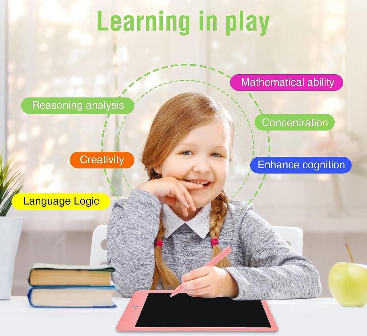 Alt view image 5 of 7 - LCD Writing Tablet for Kids, 2 Pack Doodle Board Electronic Drawing Tablet 10 Inch Drawing Pad, Learning Toys Christmas Birthday Gifts for 3 4 5 6 7 8 Years Old Girls Boys