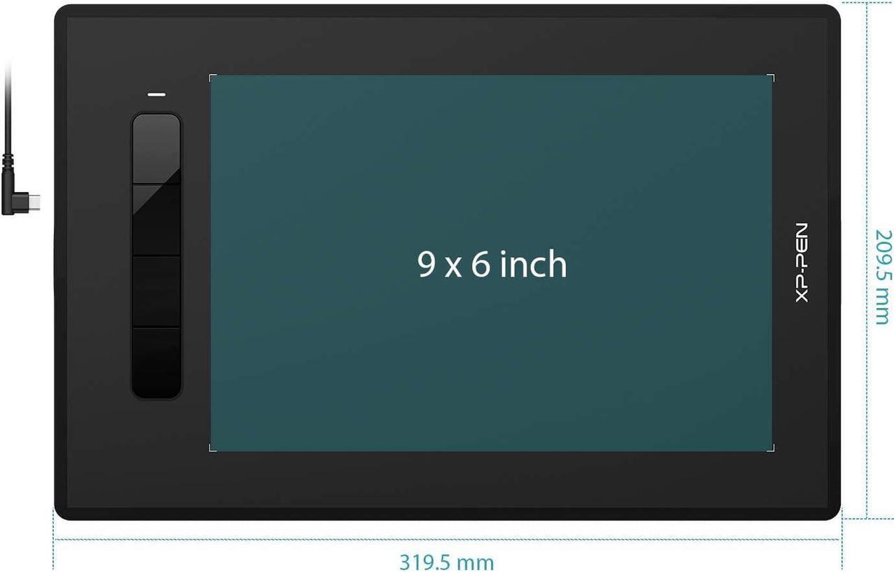 Alt view image 2 of 7 - XPPen Star G960S Graphics Drawing Tablet 9 x 6 inch with 8192 Levels Pressure Sensitivity Tilt Support Passive Pen 4 Shortcut Keys, Compatible with Windows, Mac, Android and Chrome OS