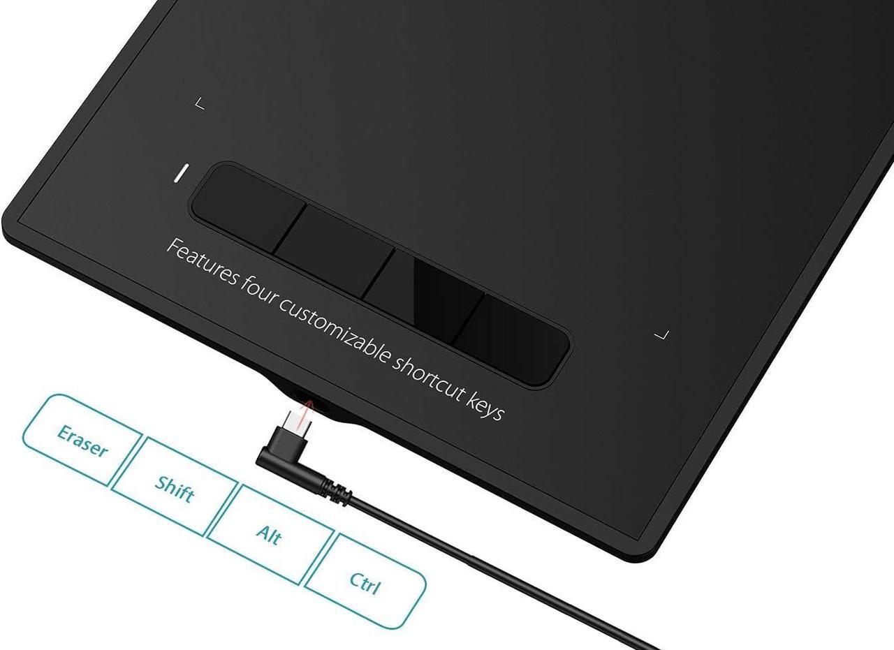 Alt view image 3 of 7 - XPPen Star G960S Graphics Drawing Tablet 9 x 6 inch with 8192 Levels Pressure Sensitivity Tilt Support Passive Pen 4 Shortcut Keys, Compatible with Windows, Mac, Android and Chrome OS
