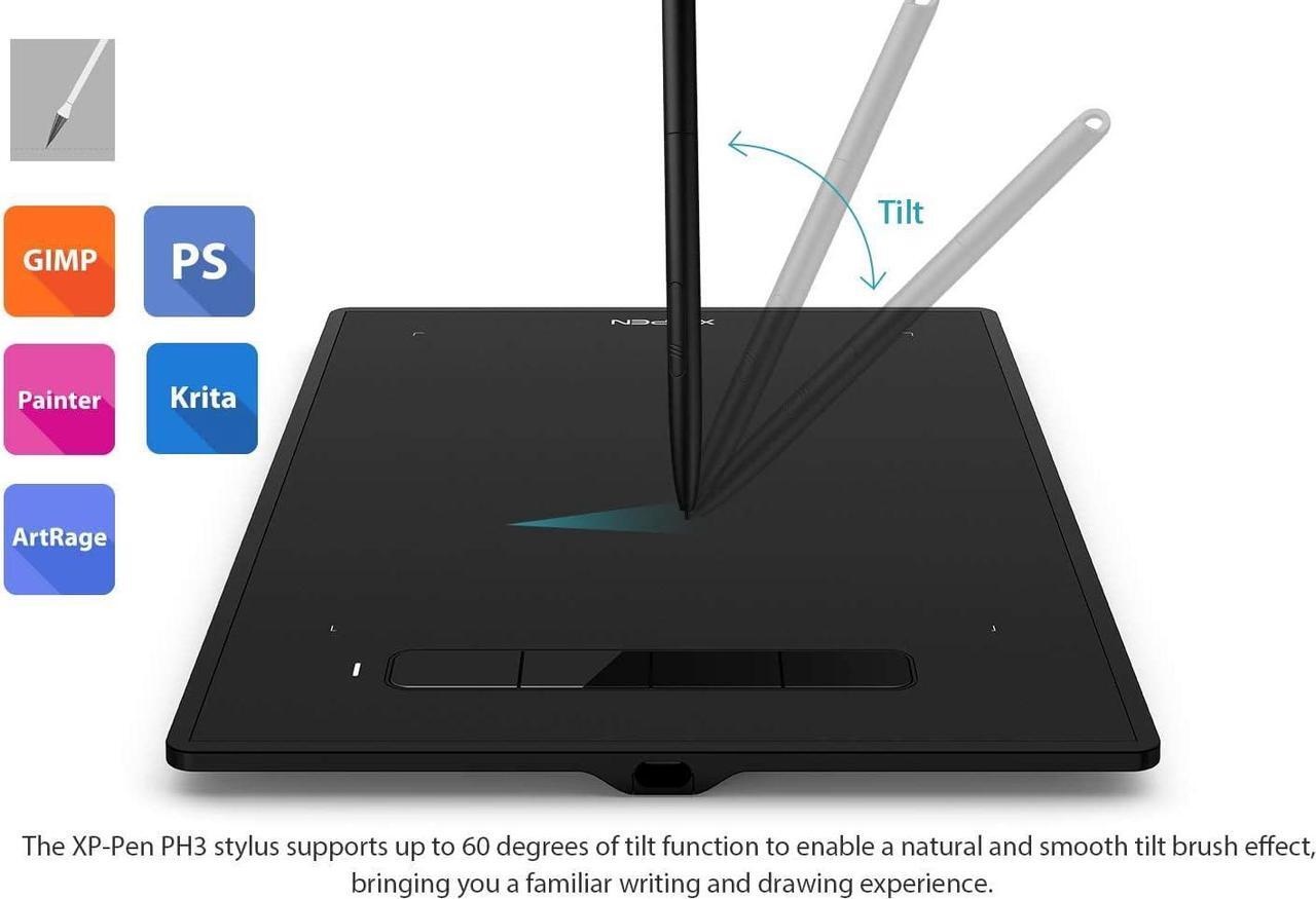 Alt view image 6 of 7 - XPPen Star G960S Graphics Drawing Tablet 9 x 6 inch with 8192 Levels Pressure Sensitivity Tilt Support Passive Pen 4 Shortcut Keys, Compatible with Windows, Mac, Android and Chrome OS