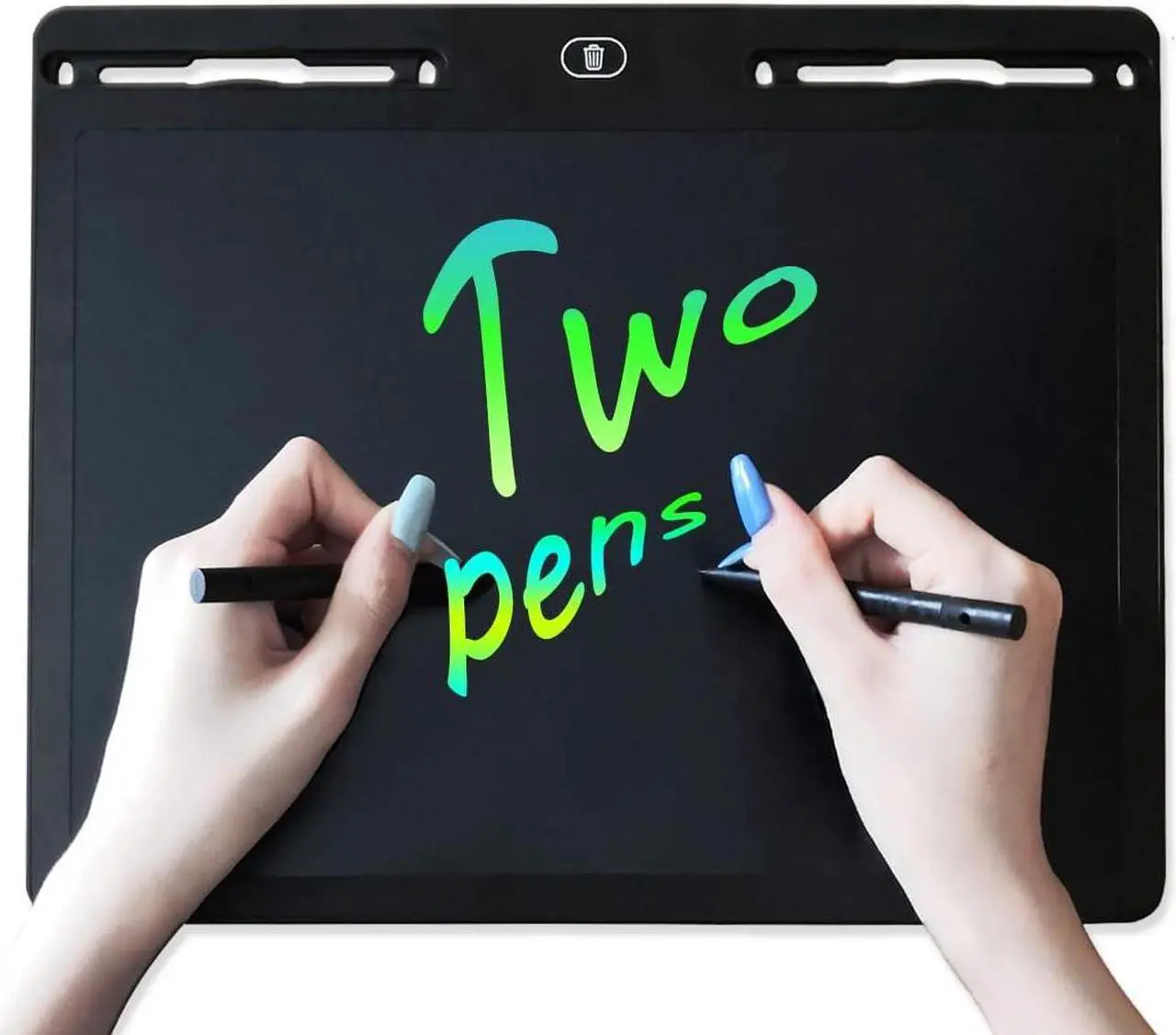 Alt view image 5 of 7 - Large LCD Writing Tablet 4 Adults & Kids, 16-inch Screen Electronic Drawing, Doodle, Message Board Standalone No Computer Needed, Eraseable Sketch & Draft Pad w 2 Pens (Black Case, Rainbow Penstrokes)