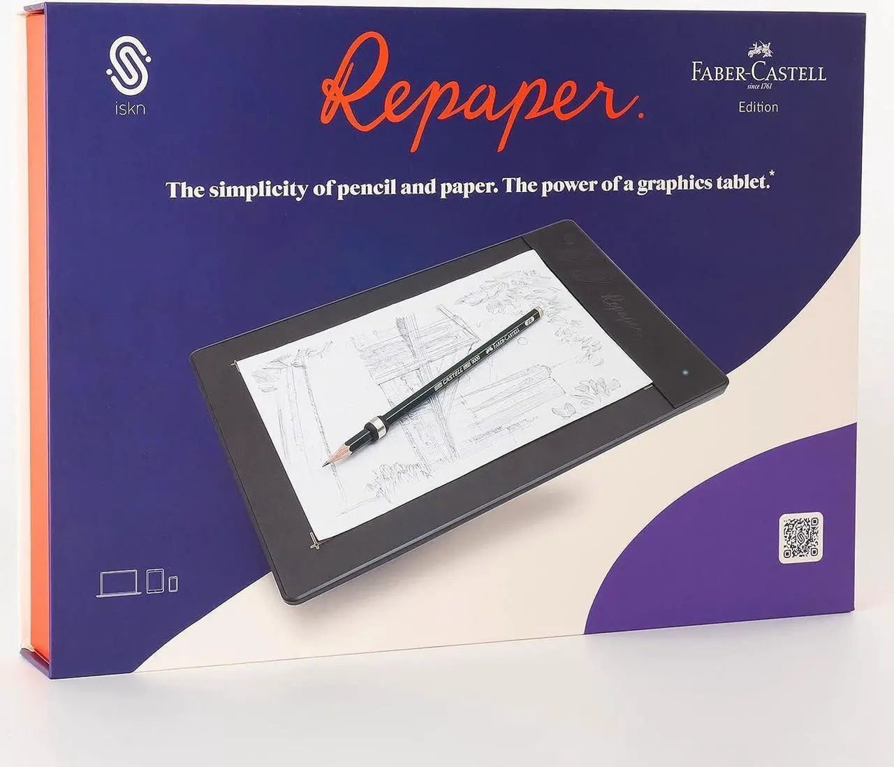 Alt view image 2 of 7 - iskn Repaper Faber-Castell Edition - Pencil & Paper Graphic Tablet with 8192 Pressure Levels