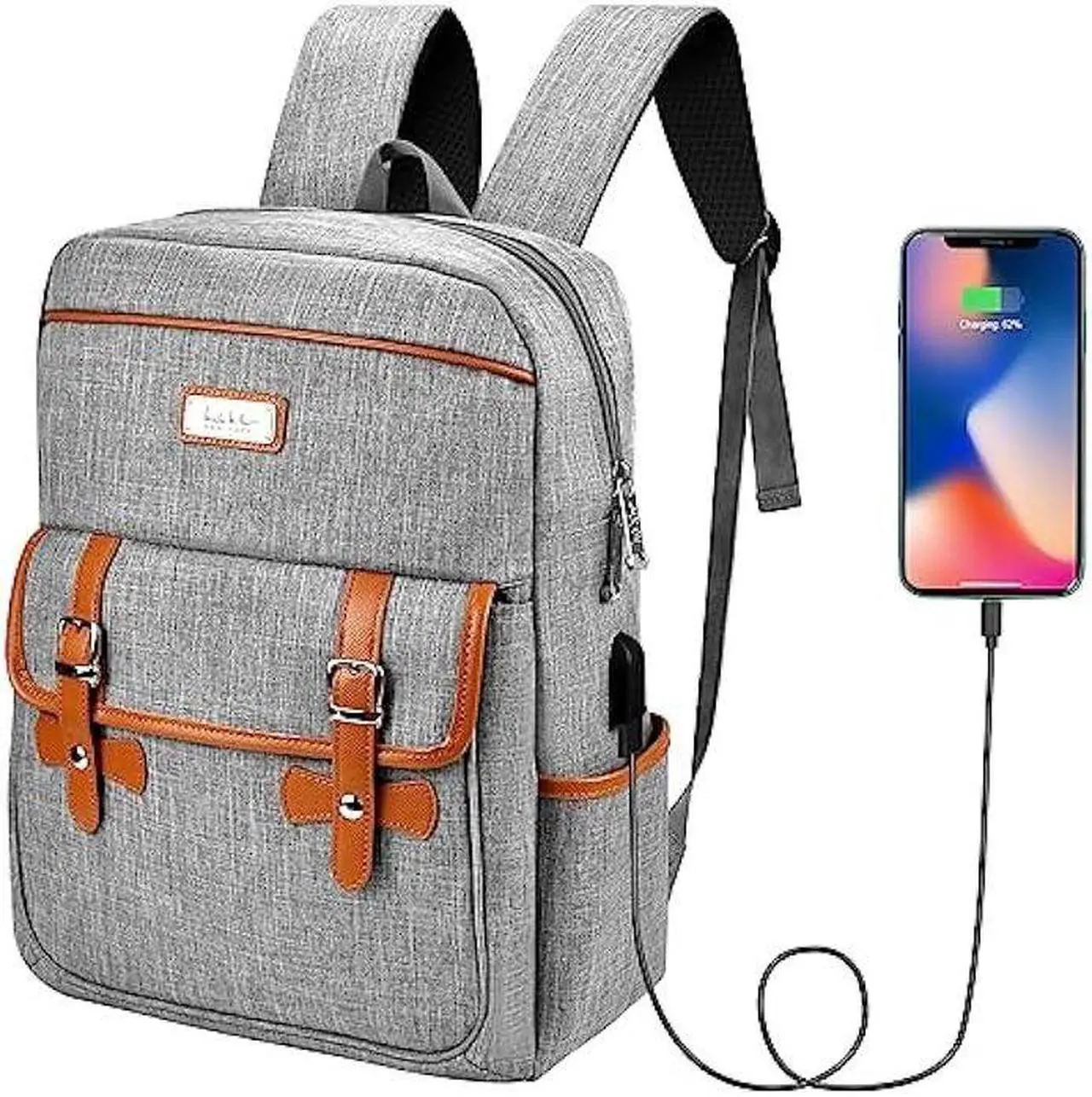 Main image of Nicole Miller Travel Laptop Backpack-Business Anti Theft Vintage Backpack with USB Charging Port-Water Resistant Computer Bag