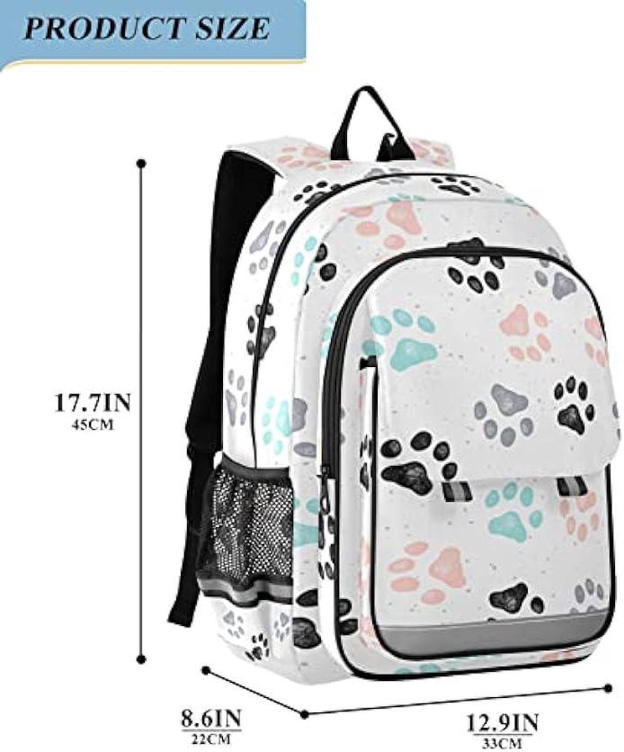 Alt view image 2 of 5 - ALAZA Colorful Dog Paw Prints Laptop Backpack Purse for Women Men Travel Bag Casual Daypack with Compartment & Multiple Pockets