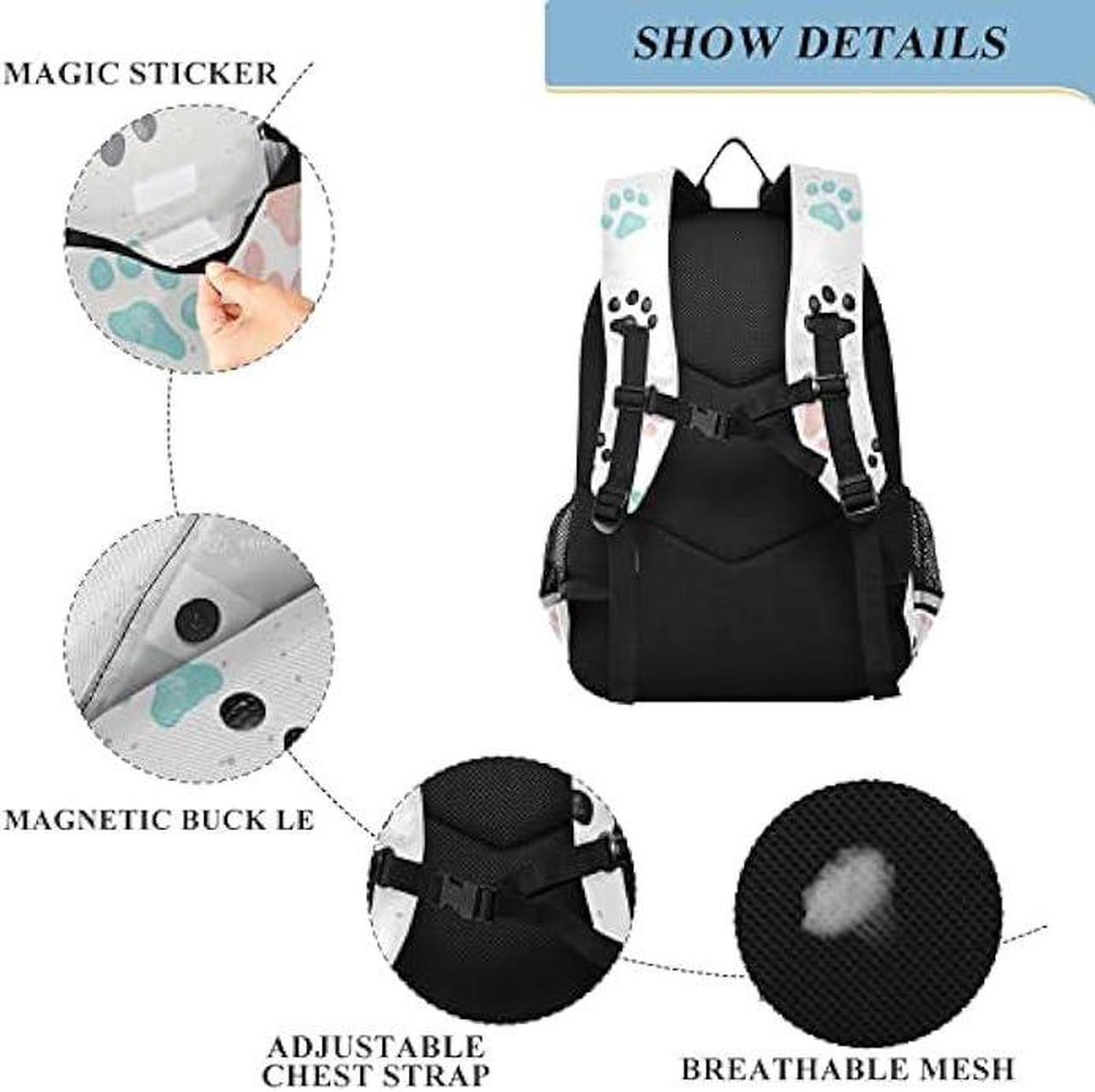Alt view image 3 of 5 - ALAZA Colorful Dog Paw Prints Laptop Backpack Purse for Women Men Travel Bag Casual Daypack with Compartment & Multiple Pockets
