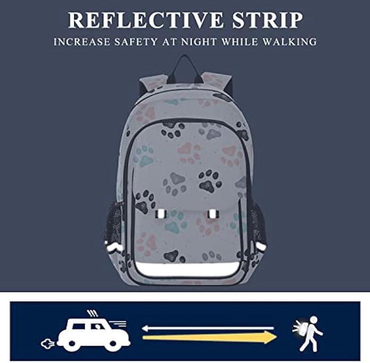 Alt view image 5 of 5 - ALAZA Colorful Dog Paw Prints Laptop Backpack Purse for Women Men Travel Bag Casual Daypack with Compartment & Multiple Pockets