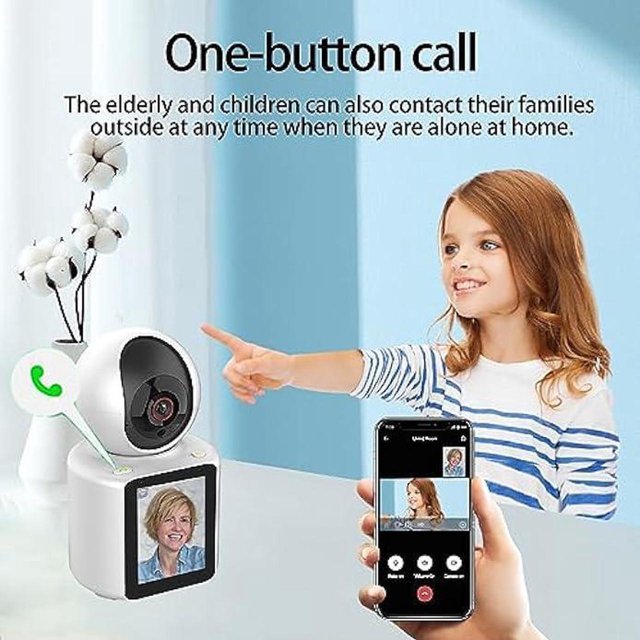 Alt view image 2 of 6 - SIYZHOP Video Calling Indoor Camera with 2.8 inches Screen,Two-Way Video Camera,Camera has Call Phone Button,360°Security WiFi Camera for Home/Baby/Elder/Pet,Indoor Camera,AI Motion Detection