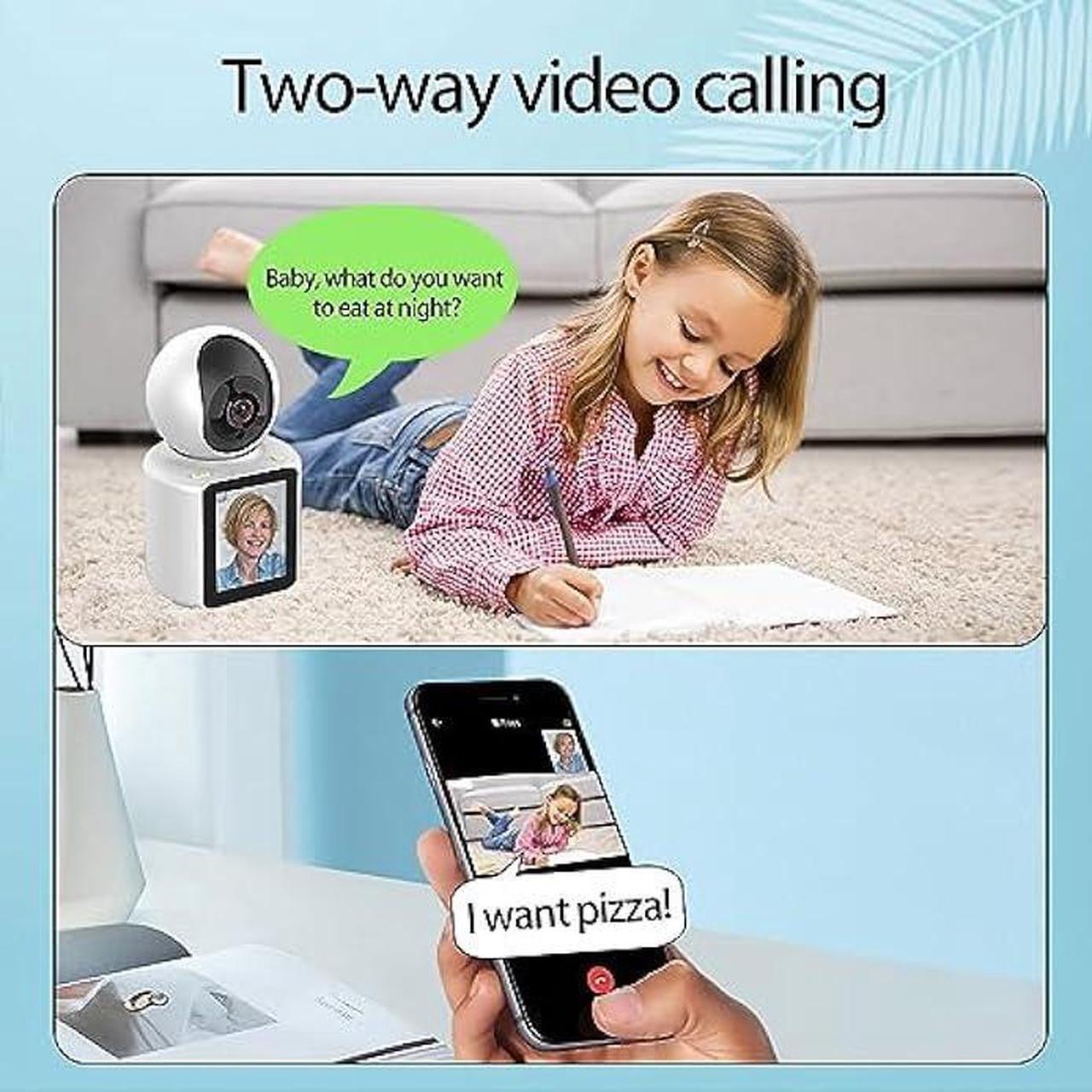 Alt view image 3 of 6 - SIYZHOP Video Calling Indoor Camera with 2.8 inches Screen,Two-Way Video Camera,Camera has Call Phone Button,360°Security WiFi Camera for Home/Baby/Elder/Pet,Indoor Camera,AI Motion Detection