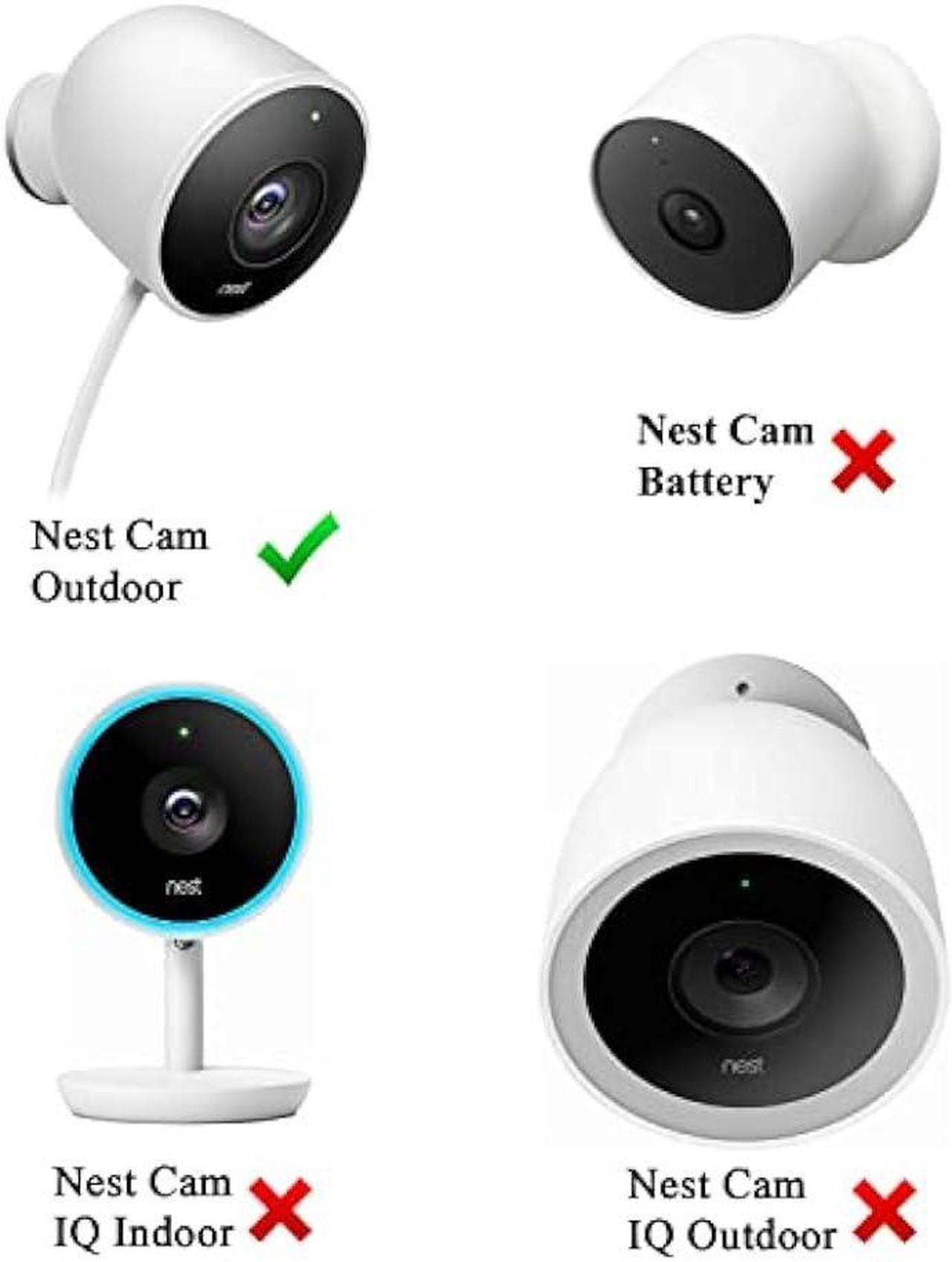 Alt view image 4 of 4 - Silicone Skin Case Cover with Dual Layer Sunshade Design (Clear Night Vision) for Nest Cam Outdoor Wired (1st Generation), Offer Sun Glare UV Weather Protection & Disguise Camera - 2 Pack. White
