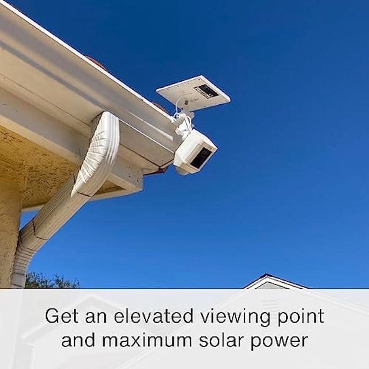Alt view image 3 of 7 - Holicfun 2-in-1 Security Camera and Solar Panel Gutter Mount for Ring, Eufy, Arlo, Wyze, Reolink Solar Panels and Cams (White)