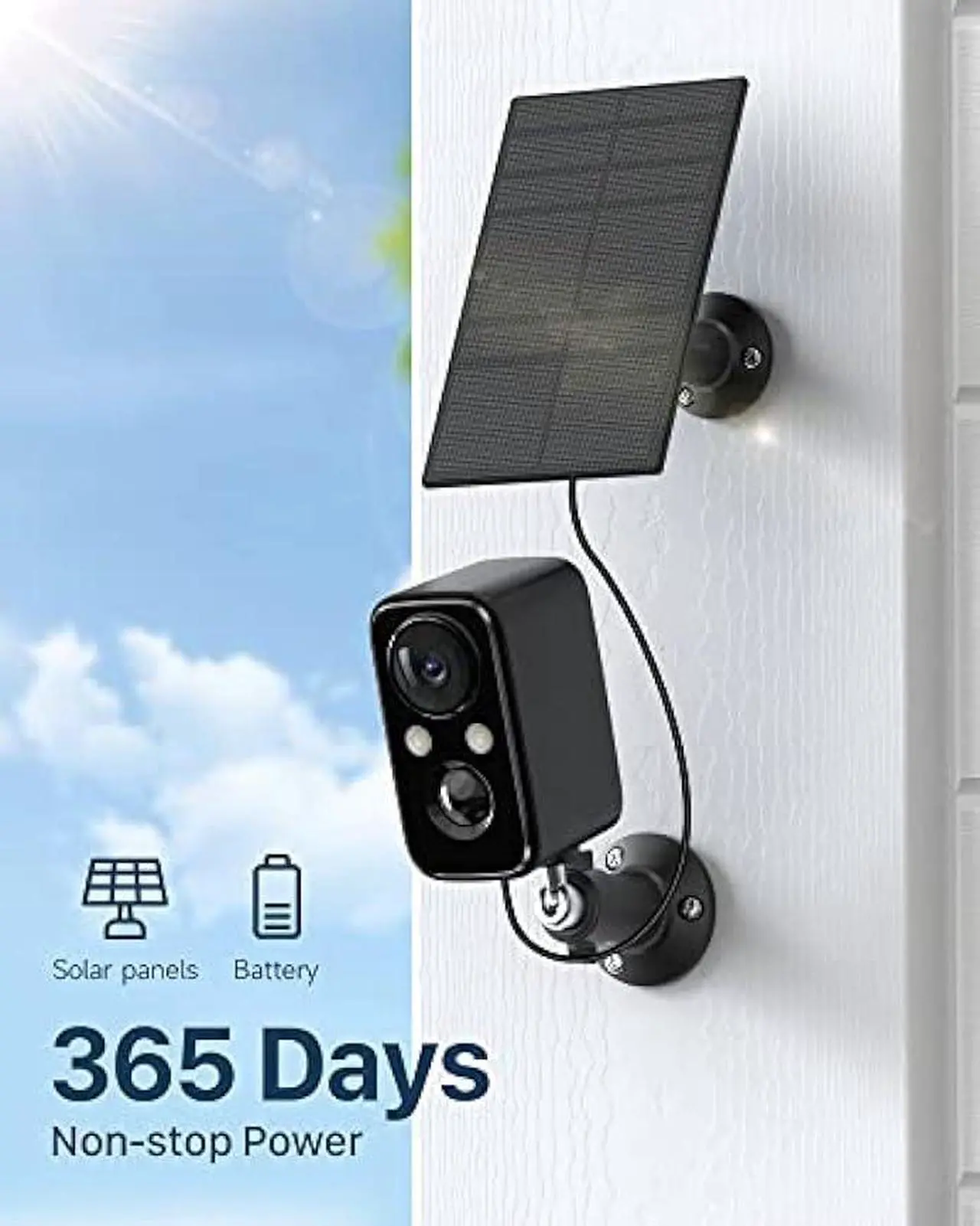 Alt view image 2 of 7 - IHOXTX Security Cameras Wireless Outdoor, Flood Light Solar Cameras for Home Security, Home Camera with Color Night Vision, PIR Human Detection, 2-Way Talk, IP66 Waterproof, SD Card/Cloud Storage