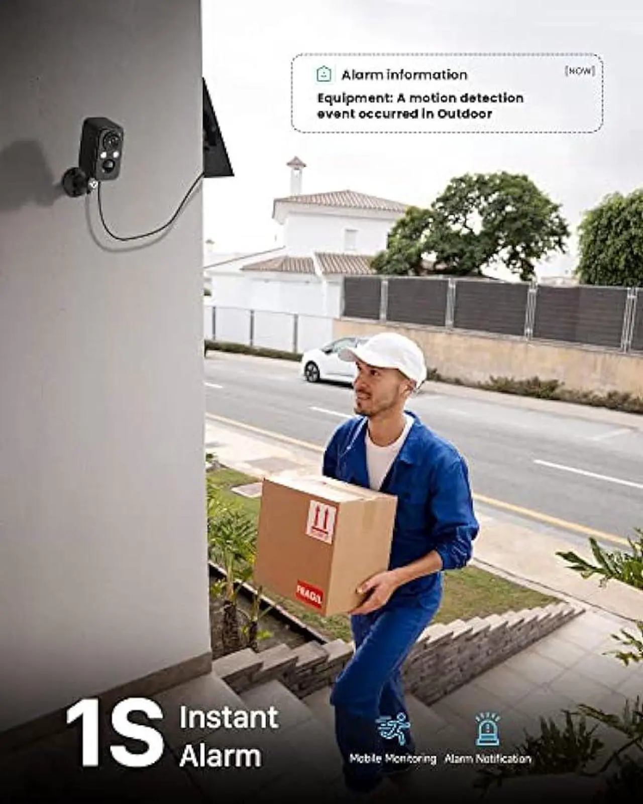 Alt view image 6 of 7 - IHOXTX Security Cameras Wireless Outdoor, Flood Light Solar Cameras for Home Security, Home Camera with Color Night Vision, PIR Human Detection, 2-Way Talk, IP66 Waterproof, SD Card/Cloud Storage
