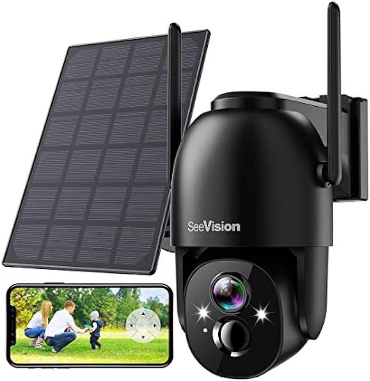 Main image of Solar Security Cameras Wireless Outdoor, SeeVision 2K Battery Powered PTZ WiFi 3MP Camera for Home with Spotlight, PIR Motion Detection,Siren, Color Night Vision, 2-Way Talk, SD/Cloud Storage