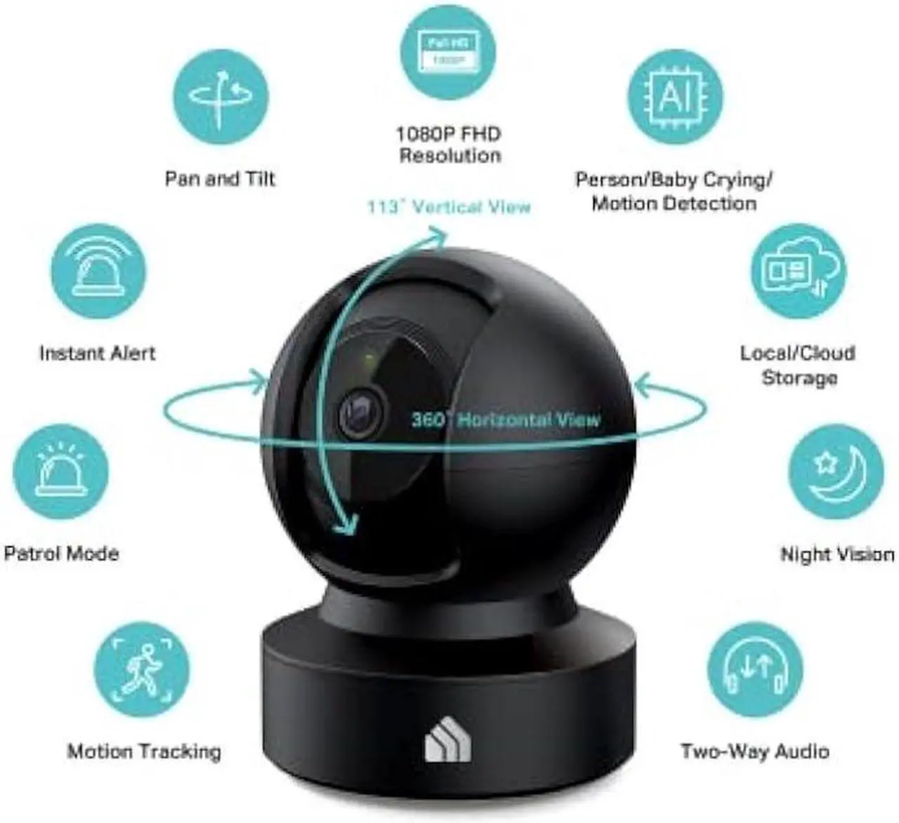 Alt view image 2 of 6 - Kasa Smart 2023 New Indoor Pan-Tilt Security Dog Camera, 1080p HD w/Night Vision, Motion Detection for Baby & Pet Monitor, Cloud & SD Card Storage, Works w/Alexa & Google Home, 2.4G WiFi (EC71)