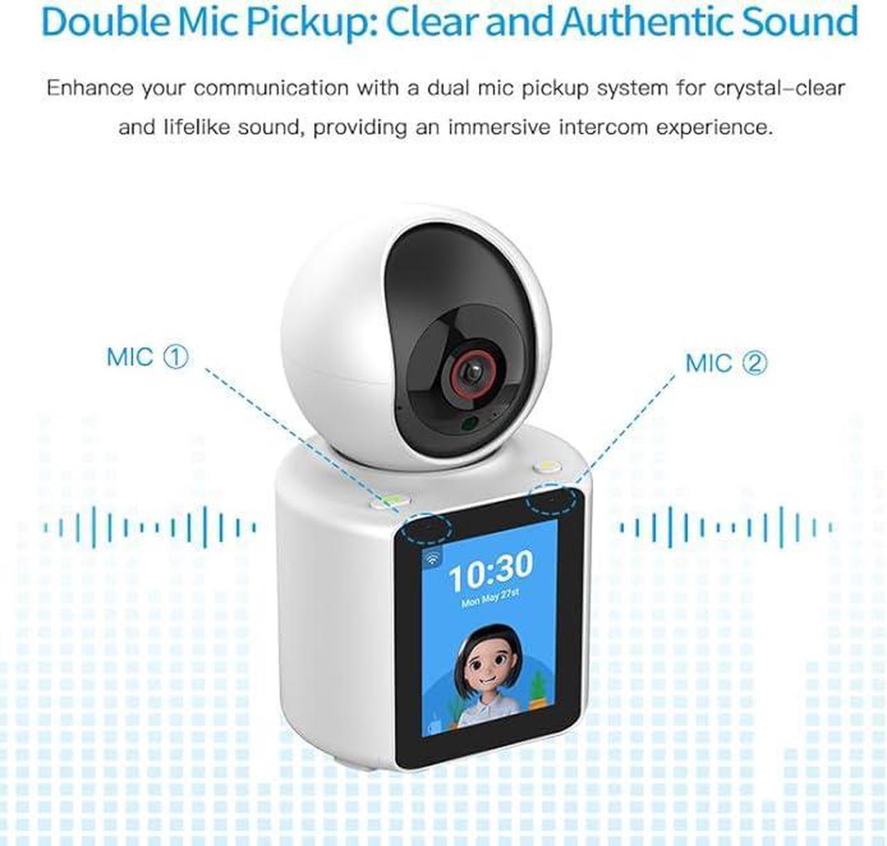 Alt view image 5 of 6 - CIAJIE Two-Way Video Camera 2.8-inch Screen,Camera can actively Call The Cell Phone,360°Smart Security Camera,1080p HD Video,Night Vision,Motion Detection,Cloud & SD Card Storage (White)