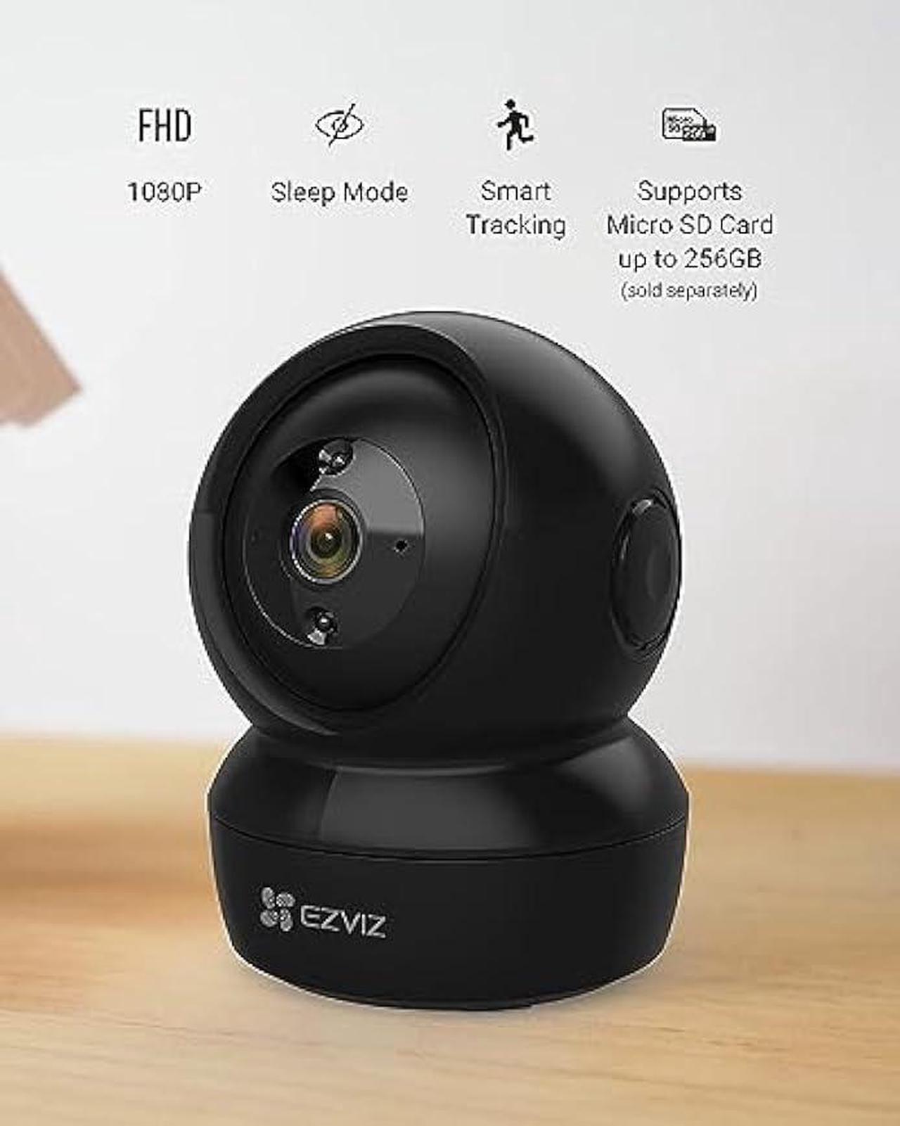 Alt view image 2 of 7 - EZVIZ Indoor Security Camera Dome, Baby/Pet Monitor, Pan/Tilt 360° 1080P, Smart IR Night Vision, Motion Detection, Custom Area, Auto Tracking, 2-Way Audio, Compatible with Alexa and Google(C6N)