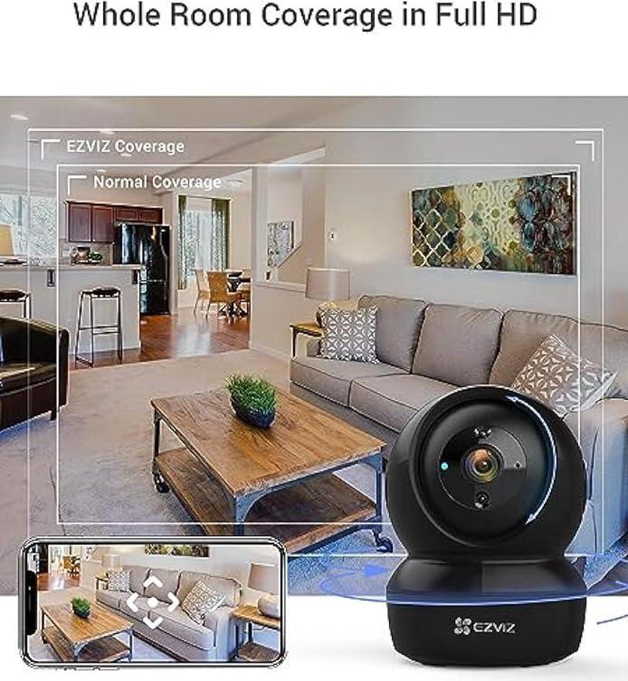 Alt view image 3 of 7 - EZVIZ Indoor Security Camera Dome, Baby/Pet Monitor, Pan/Tilt 360° 1080P, Smart IR Night Vision, Motion Detection, Custom Area, Auto Tracking, 2-Way Audio, Compatible with Alexa and Google(C6N)