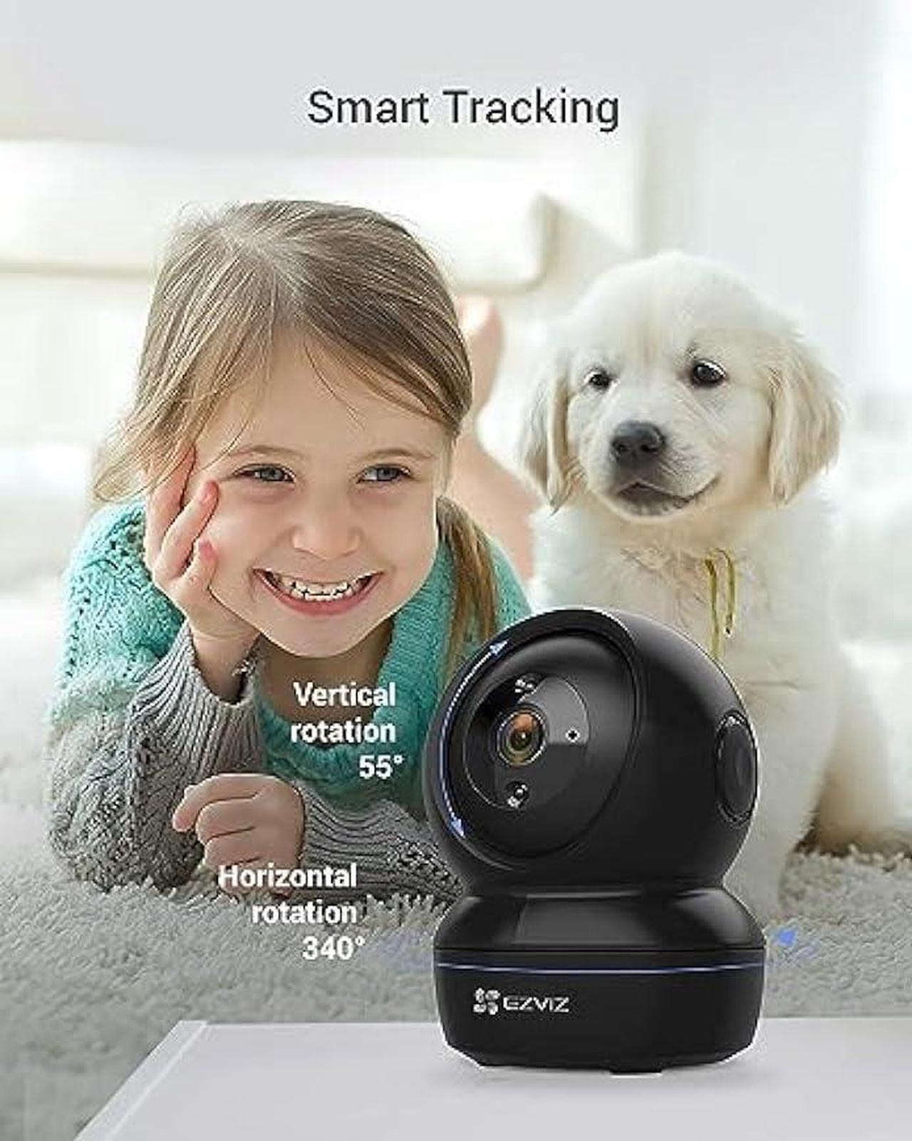 Alt view image 4 of 7 - EZVIZ Indoor Security Camera Dome, Baby/Pet Monitor, Pan/Tilt 360° 1080P, Smart IR Night Vision, Motion Detection, Custom Area, Auto Tracking, 2-Way Audio, Compatible with Alexa and Google(C6N)