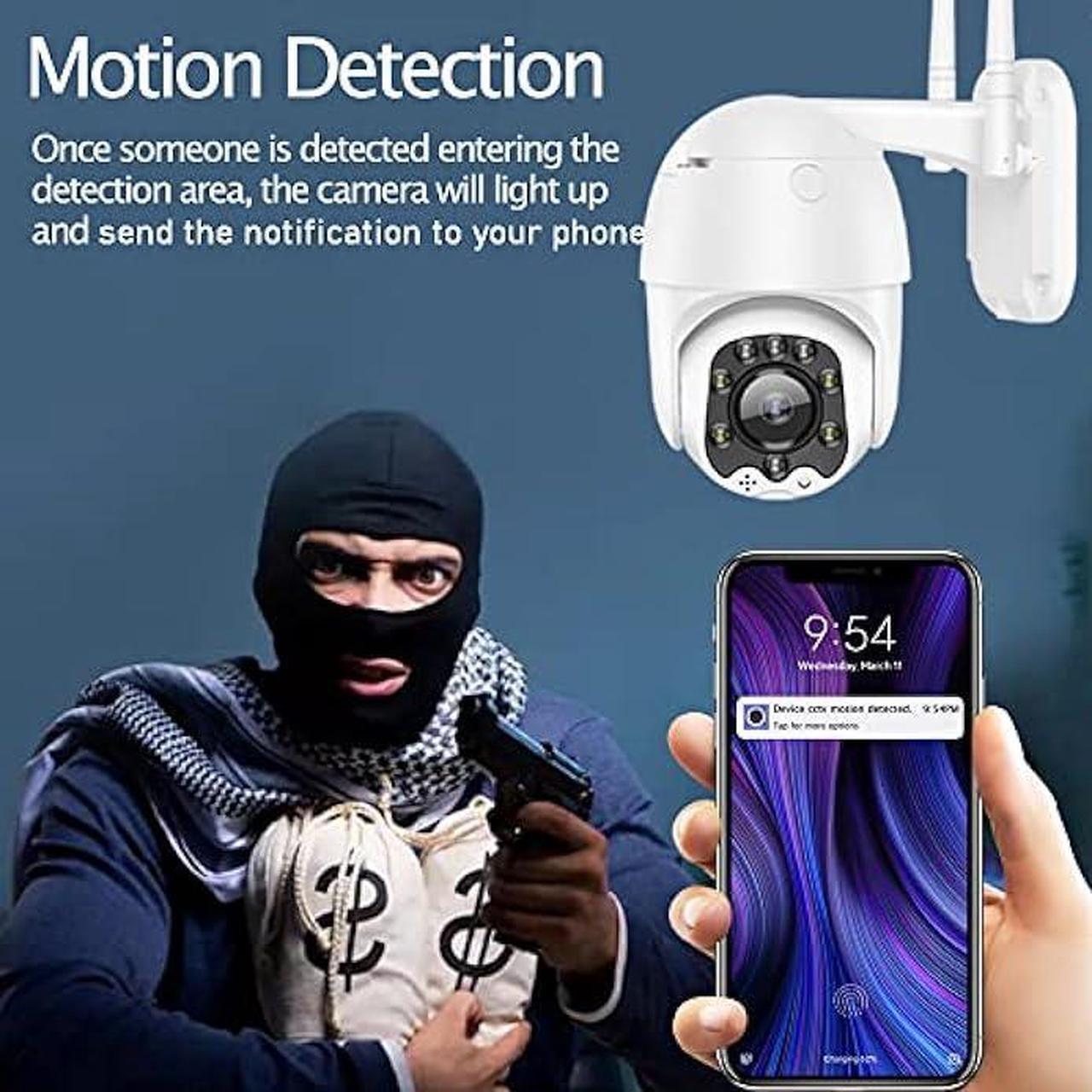 Alt view image 6 of 7 - Alptop Outdoor PTZ WiFi IP Security Camera 1080P Home Surveillance Camera Pan/Tilt Two-Way Audio Motion Detection Color Night Vision Auto Tracking CamHiPro APP AT-200DW