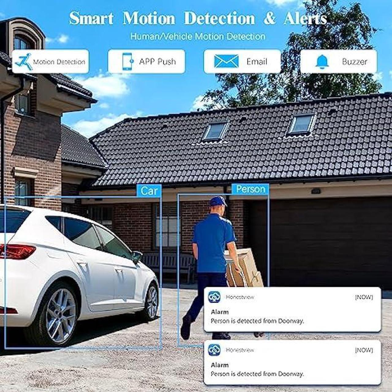 Alt view image 3 of 6 - OOSSXX (Full HD 5MP Definition) Wired Security Camera System Outdoor Home Video Surveillance Cameras CCTV Camera Security System Outside Surveillance Video Equipment Indoor