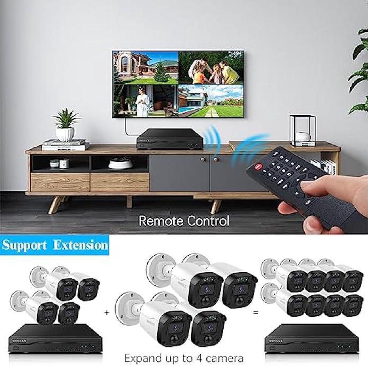 Alt view image 4 of 6 - OOSSXX (Full HD 5MP Definition) Wired Security Camera System Outdoor Home Video Surveillance Cameras CCTV Camera Security System Outside Surveillance Video Equipment Indoor