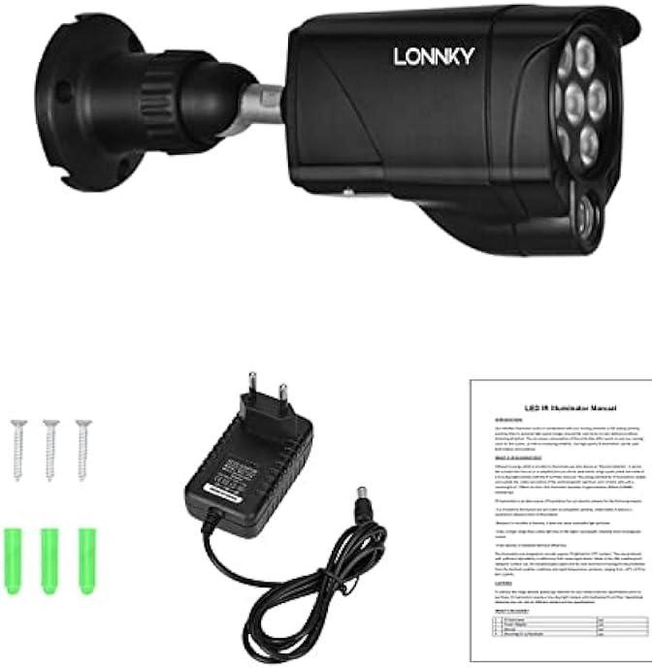 Alt view image 4 of 5 - LONNKY LED IR Illuminator Wide Angle 8-LEDs 90 Degree 100Ft IR Infrared Flood Light for CCTV Security Cameras, IP Camera, Bullet Camera, Dome Camera, Suitable for Outdoor and Indoor Use