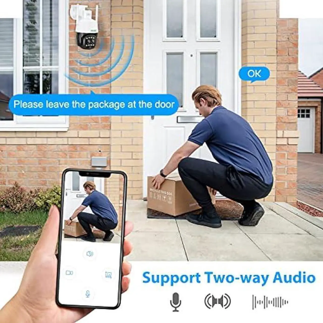 Alt view image 5 of 6 - SV3C PTZ Security Camera Outdoor WiFi 4MP Dual Lens Wireless IP Cam with Auto Tracking Floodlight Color Night Vision 2-Way Audio Motion Detection, RTSP, FTP, SD Card Record, BlueIris, Onvif Conformant
