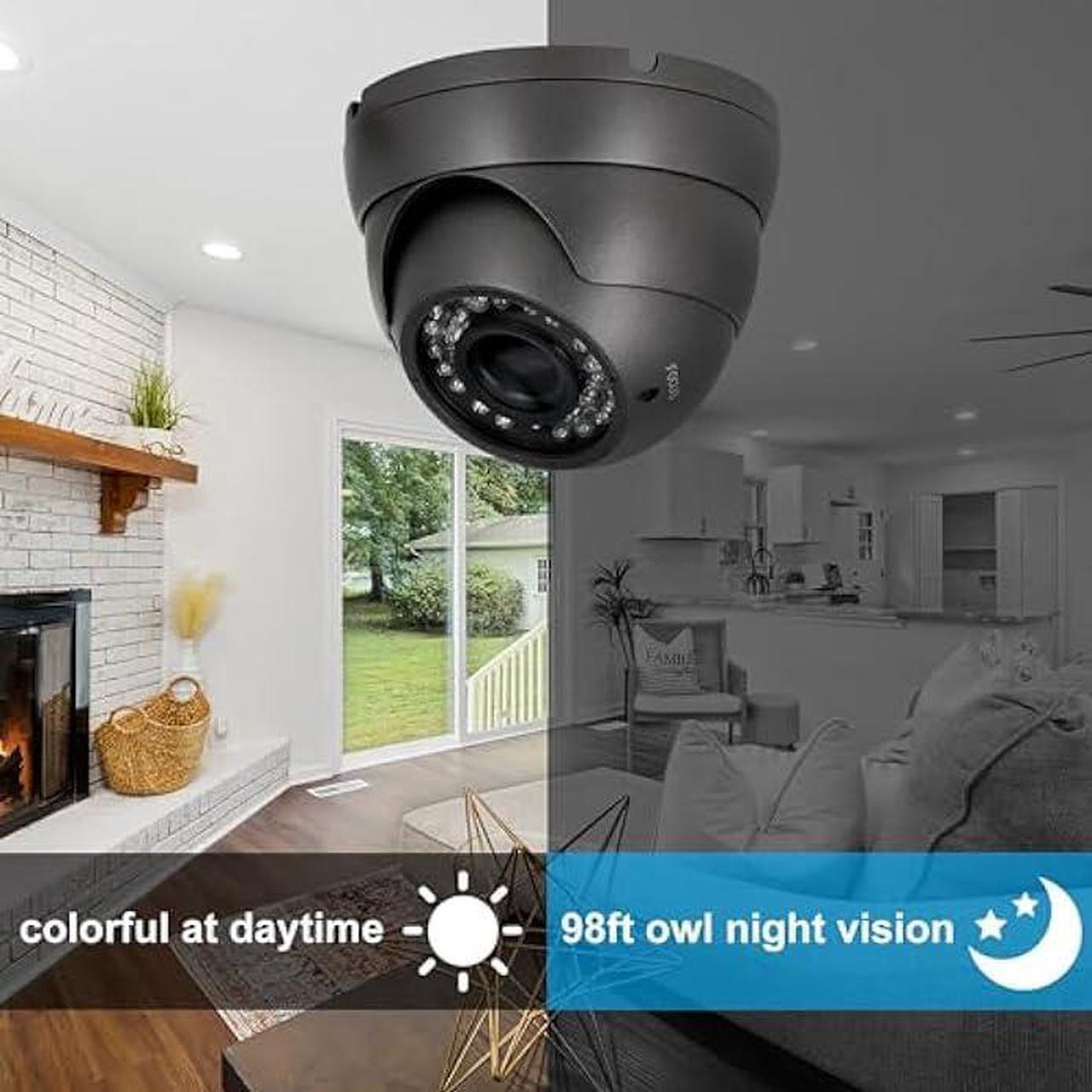 Alt view image 3 of 6 - Anpviz Analog CCTV Camera HD 1080P 4-in-1 Security Camera(TVI/AHD/CVI/960H CVBS) Analog Security Camera 2.8-12mm Varifocal Lens 36 IR-LEDs Turret Dome Camera for Day& Night
