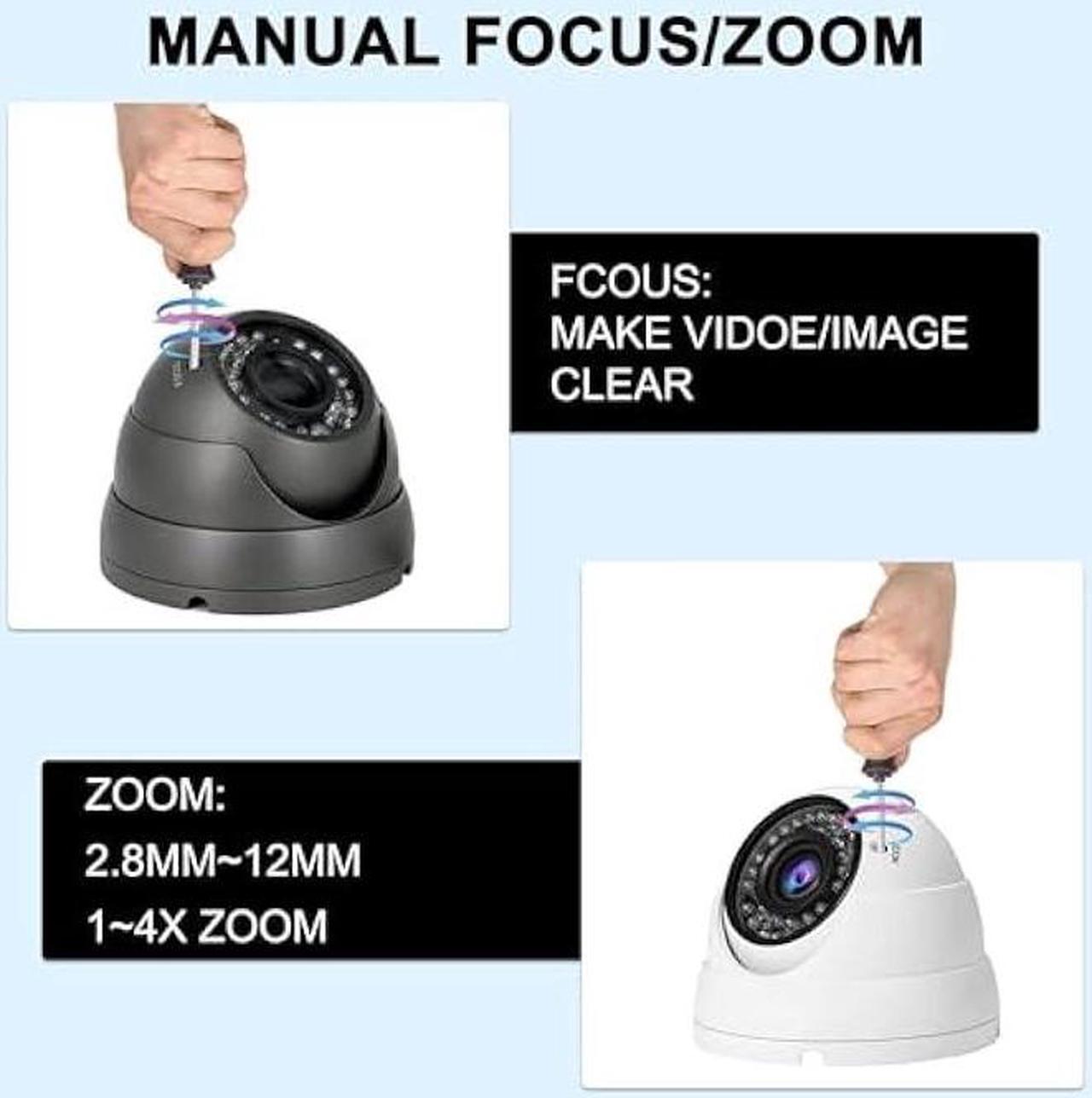 Alt view image 4 of 6 - Anpviz Analog CCTV Camera HD 1080P 4-in-1 Security Camera(TVI/AHD/CVI/960H CVBS) Analog Security Camera 2.8-12mm Varifocal Lens 36 IR-LEDs Turret Dome Camera for Day& Night