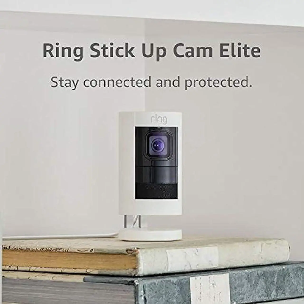 Main image of Ring Stick Up Cam Elite, Power over Ethernet HD Security Camera with Two-Way Talk, Night Vision, Works with Alexa - White