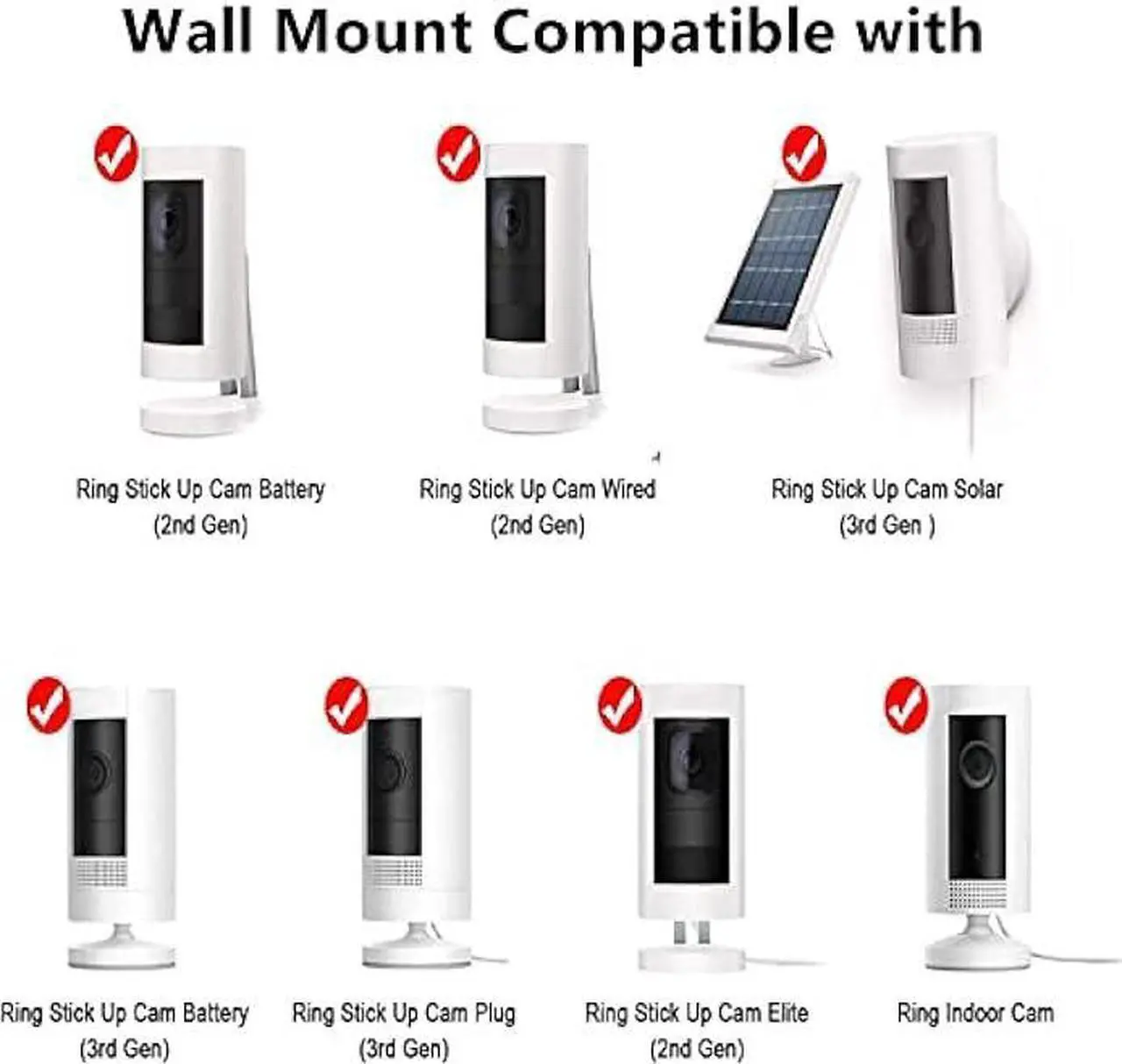 Alt view image 2 of 6 - 4pack Adhesive Wall Mount Compatible with Ring Stick Up Cam Wired/Battery and Ring Indoor Cam HD Security Camera,360 Degree Adjustable Mounting BracketCamera not Included