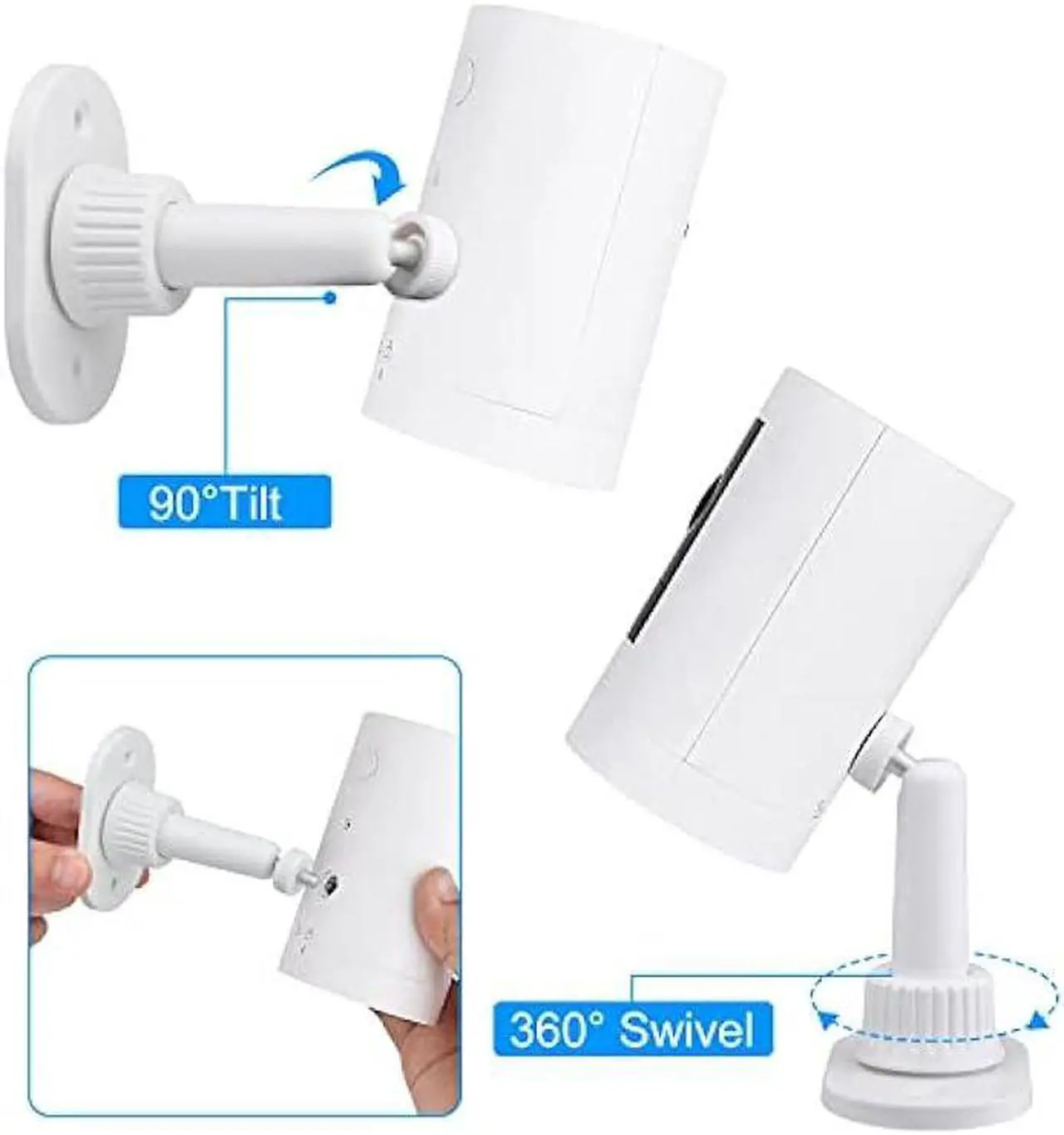 Alt view image 3 of 6 - 4pack Adhesive Wall Mount Compatible with Ring Stick Up Cam Wired/Battery and Ring Indoor Cam HD Security Camera,360 Degree Adjustable Mounting BracketCamera not Included
