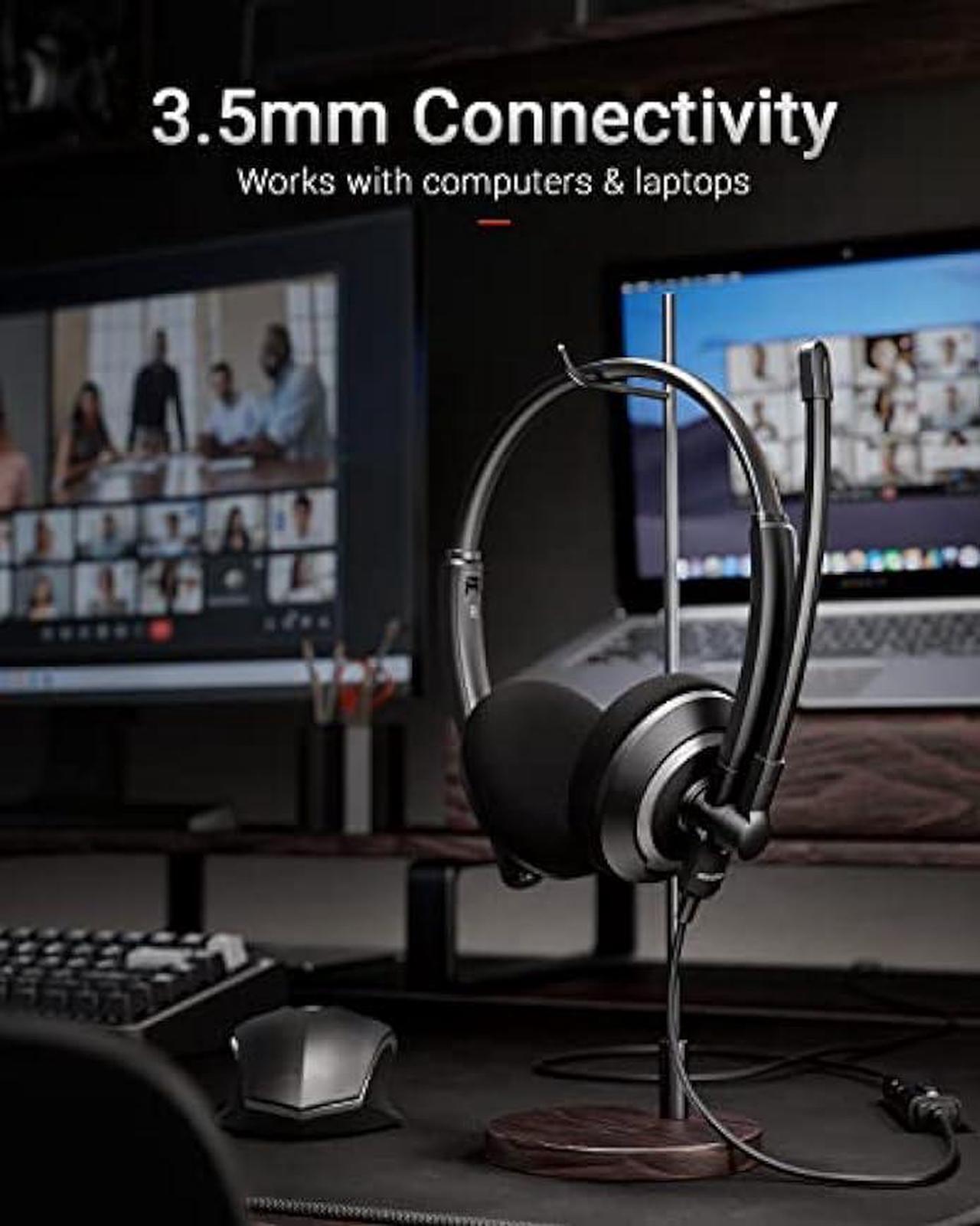 Alt view image 4 of 6 - awatrue Wired Headset with Microphone for PC Laptop - 3.5mm Jack On Ear Headphones with Noise Cancelling Microphone for Boom Skype Webinars, in-line Control,Comfortable