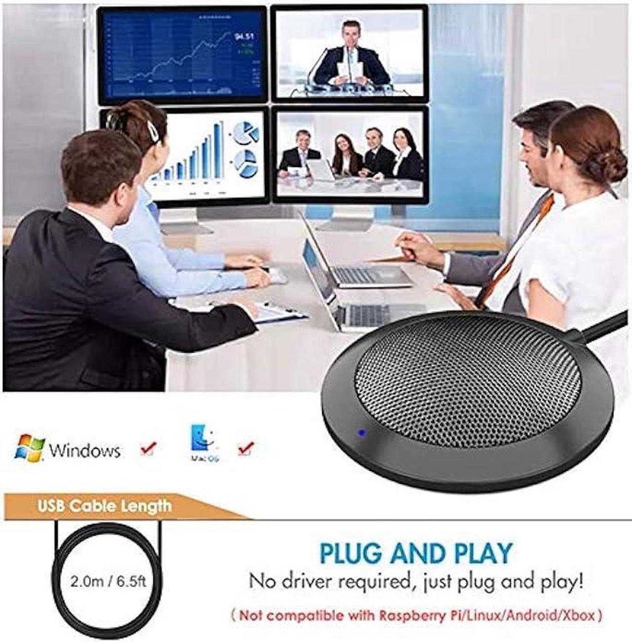 Alt view image 5 of 7 - Conference USB Microphone, Computer Desktop Mic with LED Indicator, TKGOU Plug & Play Omnidirectional Condenser PC Laptop Mics for Online Meeting/Class,Skype,Recording,Chatting,Zoom,(Windows/Mac OS X)