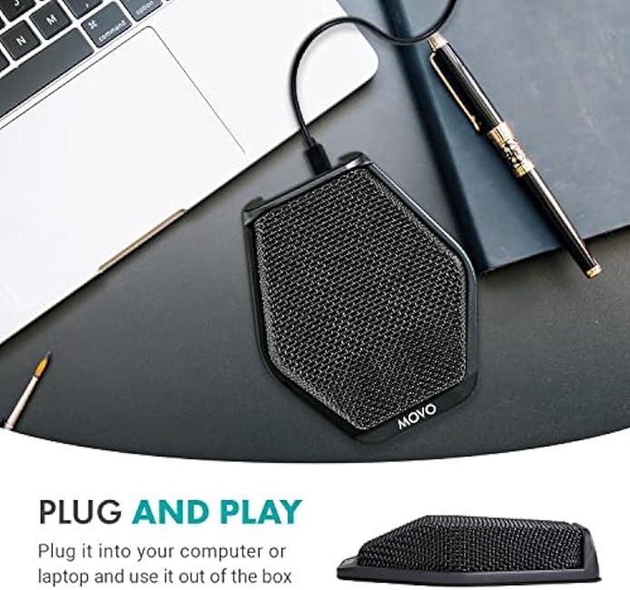 Alt view image 2 of 5 - Movo MC1000 Conference USB Microphone for Computer Desktop and Laptop with 180° / 20' Long Pick up Range Compatible with Windows and Mac for Dictation, Recording, YouTube, Conference Call, Skype