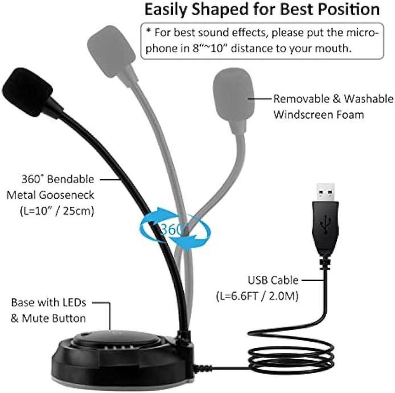 Alt view image 6 of 7 - C G CHANGEEK USB Microphone with RGB Glowing Light & Mute for Laptop PC Desktop Computers, Gaming Microphone for PC PS4 / 5, Ideal Condenser Mic for Dictation/Con-Call/Meeting/Gaming, CGS-M2
