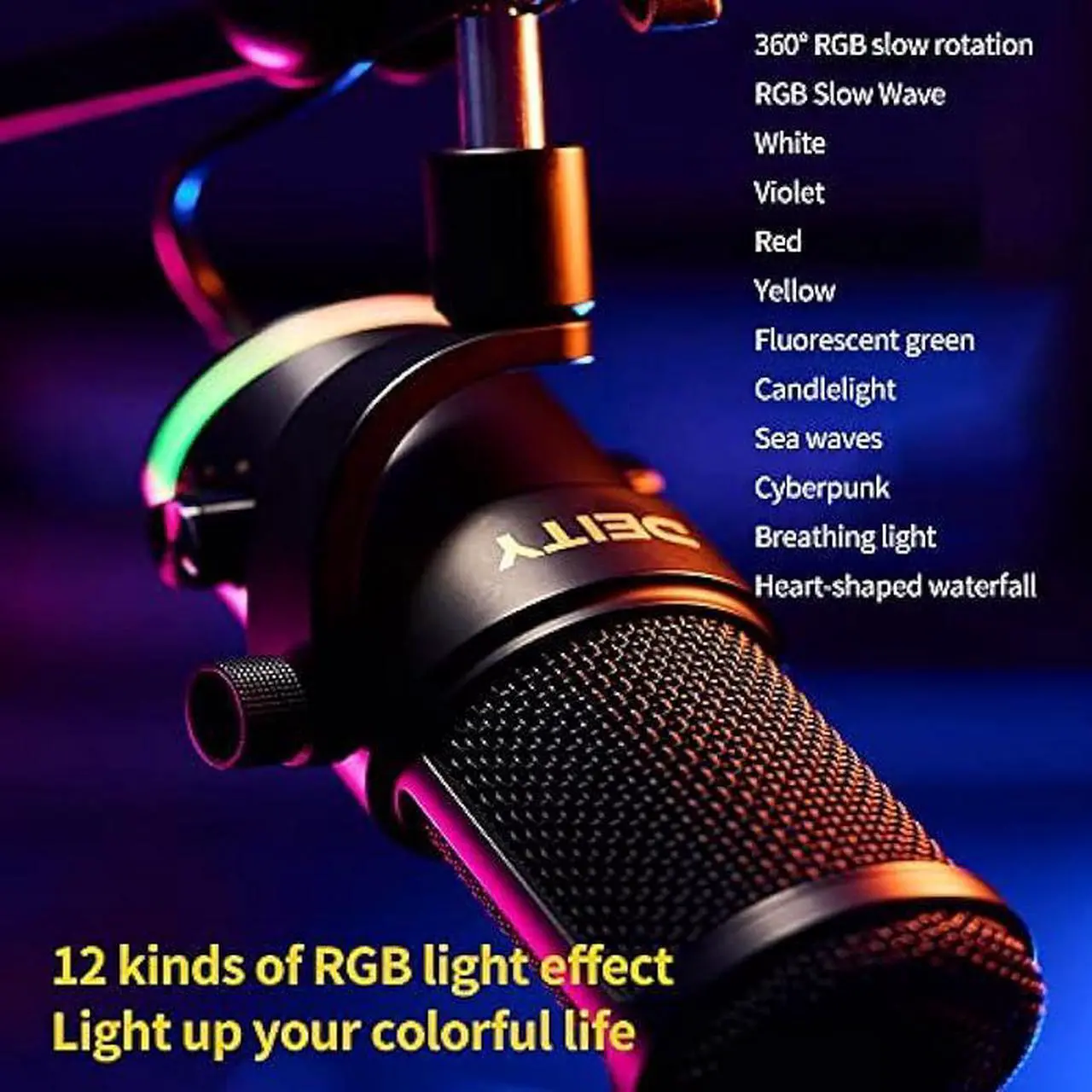 Alt view image 6 of 6 - Deity VO-7U Tripod Kit USB Broadcast Microphone Dynamic USB Mic with RGB Lighting Effect for Phones Laptop PS5 Xbox Game Live Stream Conference Broadcast (Standard Black)