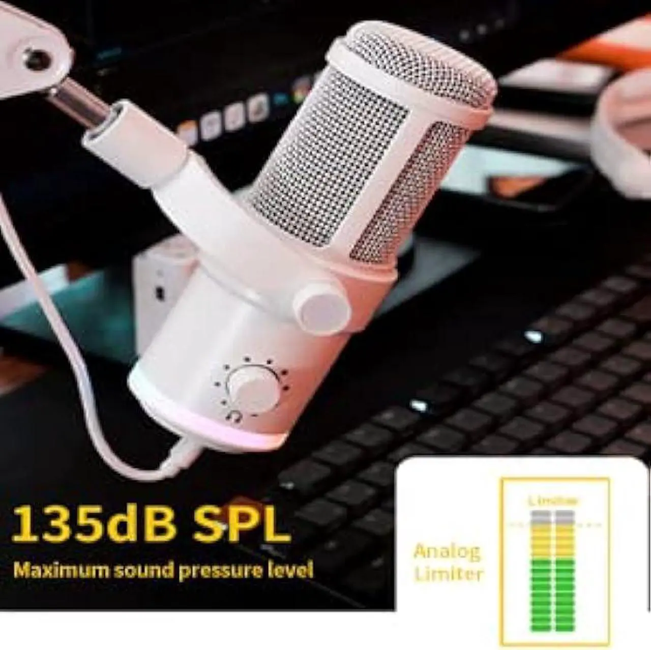 Alt view image 5 of 6 - Deity VO-7U Tripod Kit USB Broadcast Microphone Dynamic USB Mic with RGB Lighting Effect for Phones Laptop PS5 Xbox Game Live Stream Conference Broadcast (Standard Black)