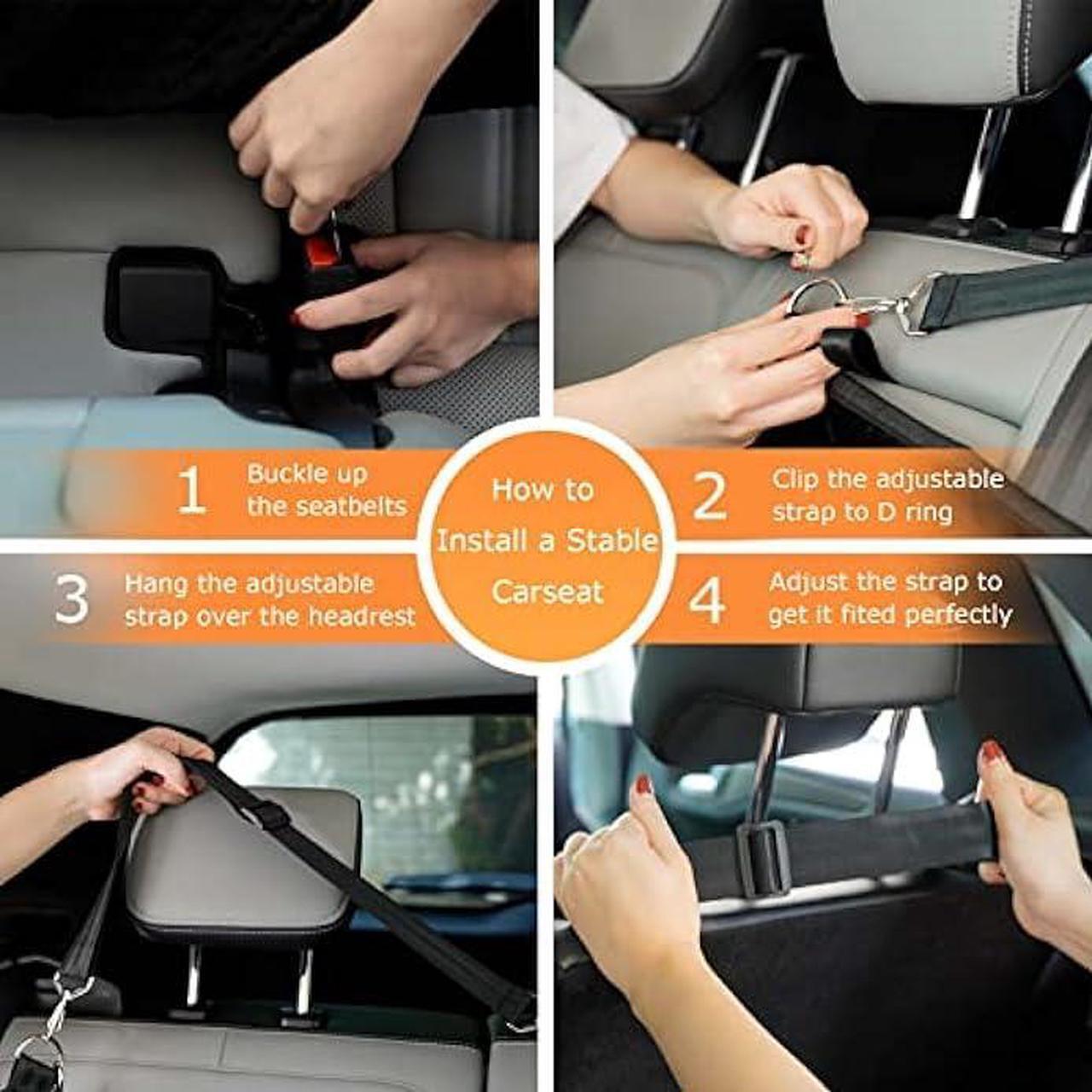Alt view image 5 of 6 - Dog Car Seat for Back Seat Pet Booster Seat Travel Puppy Bed with Safety Belt Backseat Protector for Large/Medium/Small Dogs,Removable Washable Cover, Storage Pockets,Fits Cars/Trucks/SUVsGrey