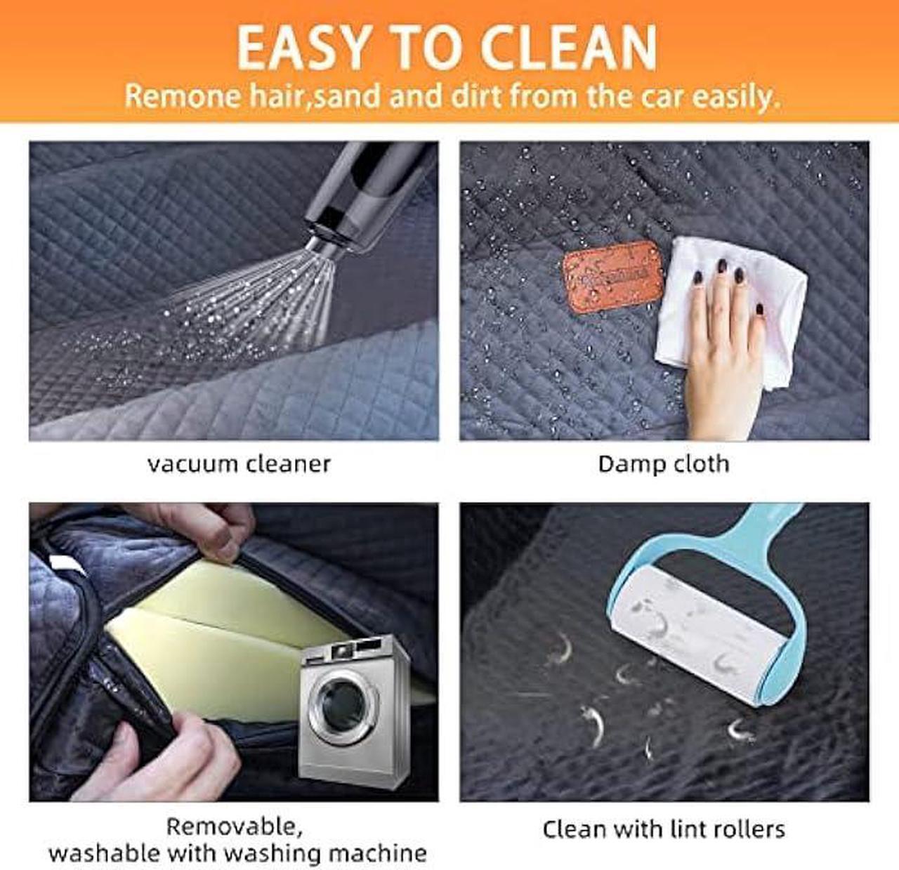 Alt view image 6 of 6 - Dog Car Seat for Back Seat Pet Booster Seat Travel Puppy Bed with Safety Belt Backseat Protector for Large/Medium/Small Dogs,Removable Washable Cover, Storage Pockets,Fits Cars/Trucks/SUVsGrey