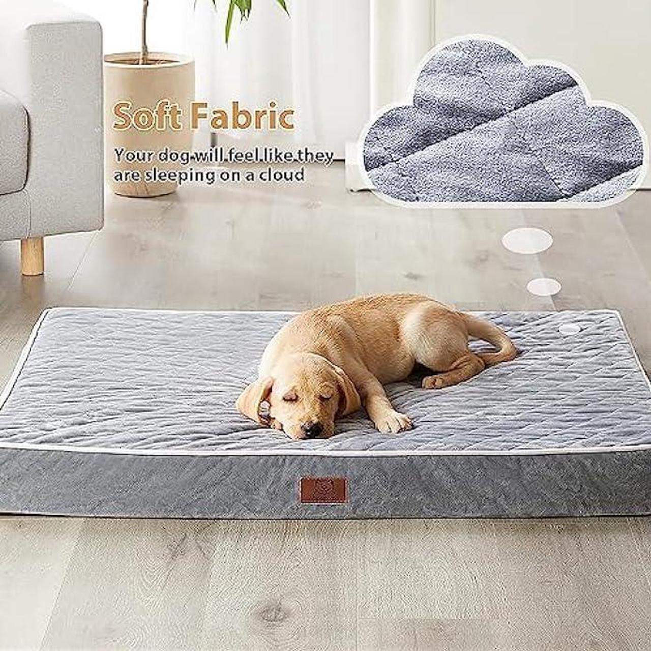 Alt view image 2 of 6 - WNPETHOME Orthopedic Dog Beds for Large Dogs, Extra Large Waterproof Dog Bed with Removable Washable Cover & Anti-Slip Bottom, Egg Crate Foam Pet Bed Mat, Multi-Needle Quilting XXXL Dog Bed