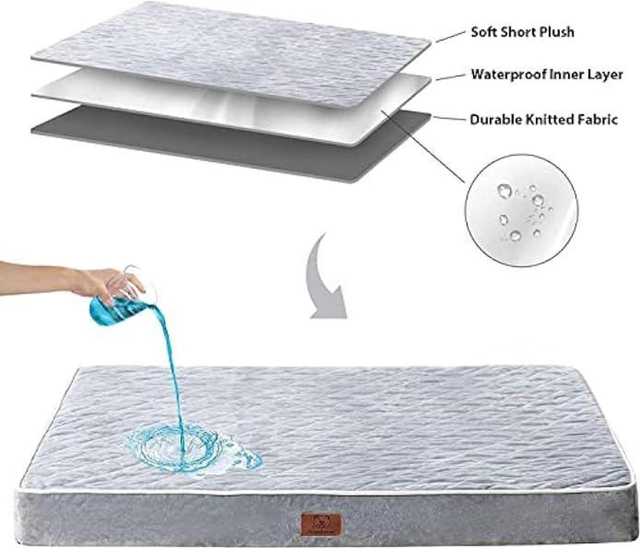 Alt view image 5 of 6 - WNPETHOME Orthopedic Dog Beds for Large Dogs, Extra Large Waterproof Dog Bed with Removable Washable Cover & Anti-Slip Bottom, Egg Crate Foam Pet Bed Mat, Multi-Needle Quilting XXXL Dog Bed