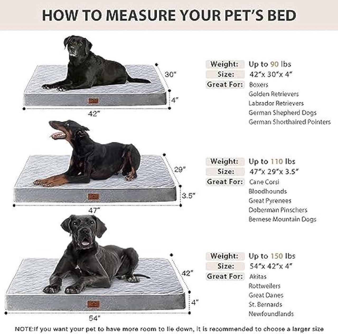 Alt view image 6 of 6 - WNPETHOME Orthopedic Dog Beds for Large Dogs, Extra Large Waterproof Dog Bed with Removable Washable Cover & Anti-Slip Bottom, Egg Crate Foam Pet Bed Mat, Multi-Needle Quilting XXXL Dog Bed