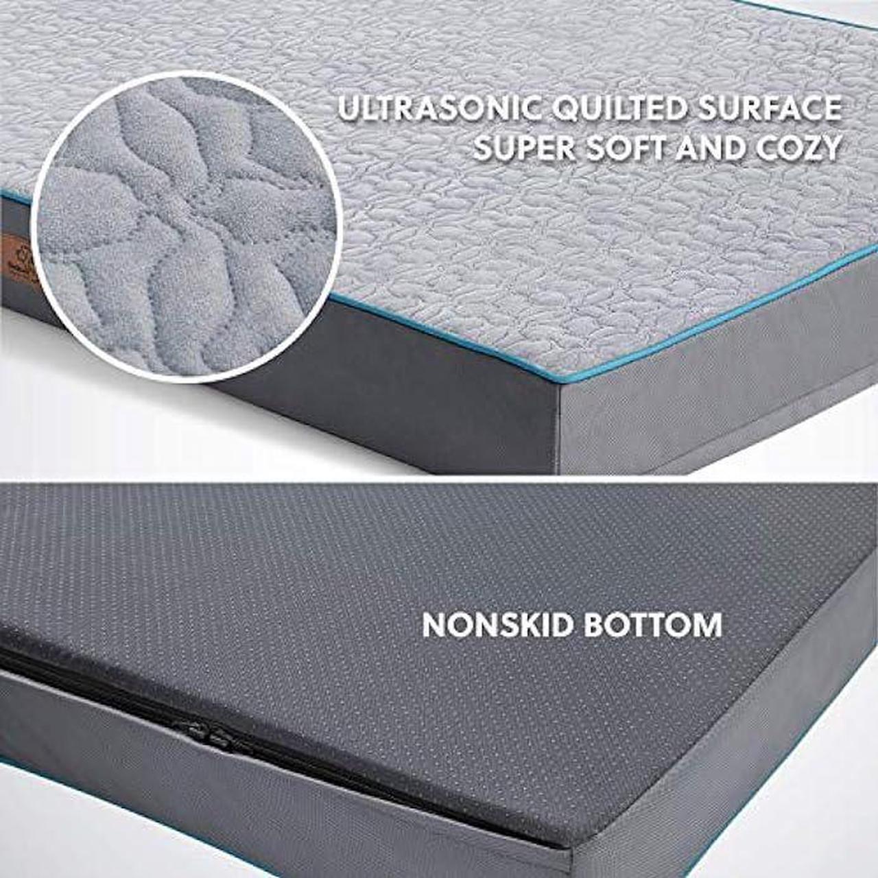 Alt view image 6 of 6 - Bedsure Orthopedic Dog Bed for Extra Large Dogs - XL Memory Foam , 2-Layer Thick Pet Bed with Removable Washable Cover and Waterproof Lining (44x32x4 Inches), Grey