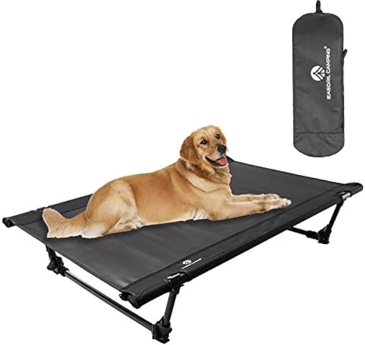 Main image of Folding Elevated Dog Bed  Portable Collapsible Raised Dog Cots Cooling Pet Bed with Aluminum Frame, Lever Locking System, Breathable Mesh for Camping, Beach, Lawn, Travel