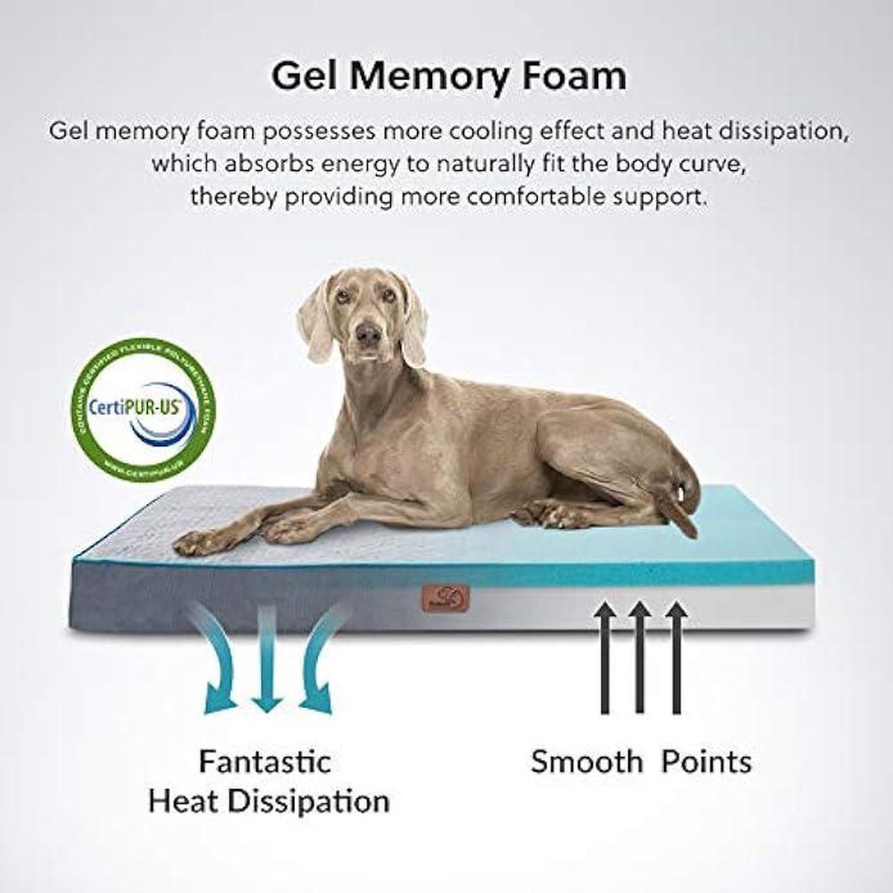 Alt view image 2 of 6 - Bedsure Orthopedic Dog Bed for Extra Large Dogs - XL Memory Foam , 2-Layer Thick Pet Bed with Removable Washable Cover and Waterproof Lining (44x32x4 Inches), Grey